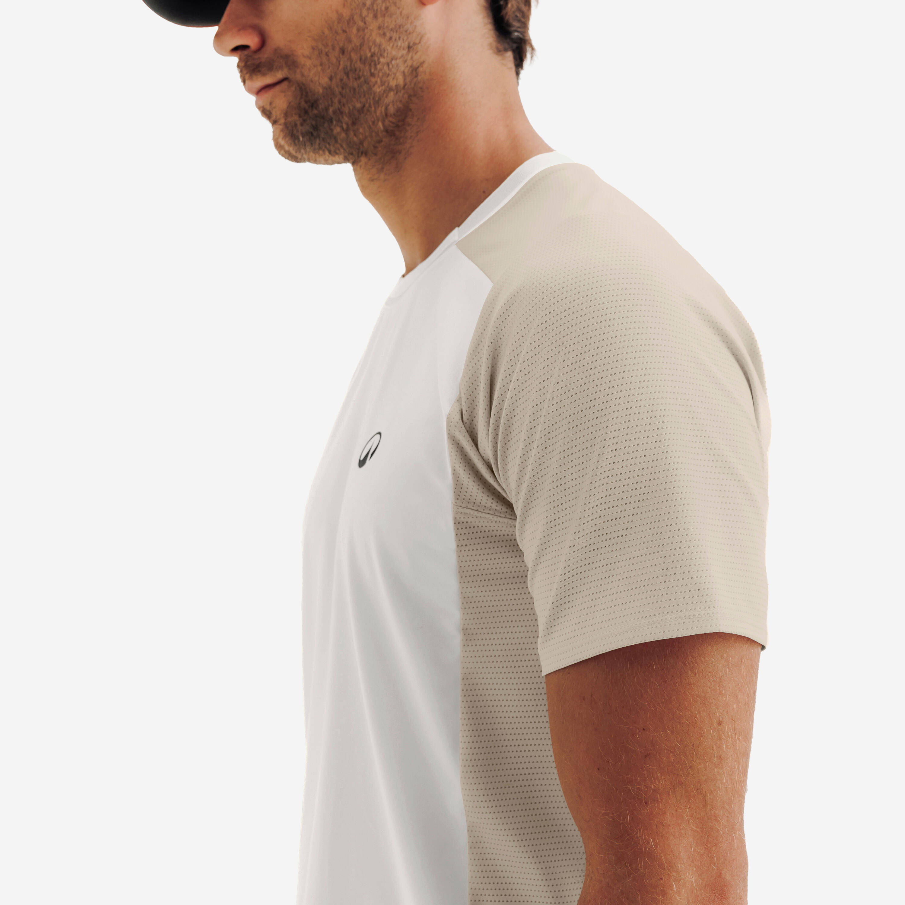 Men's Breathable Tennis T-Shirt Dry - Beige/White -  5