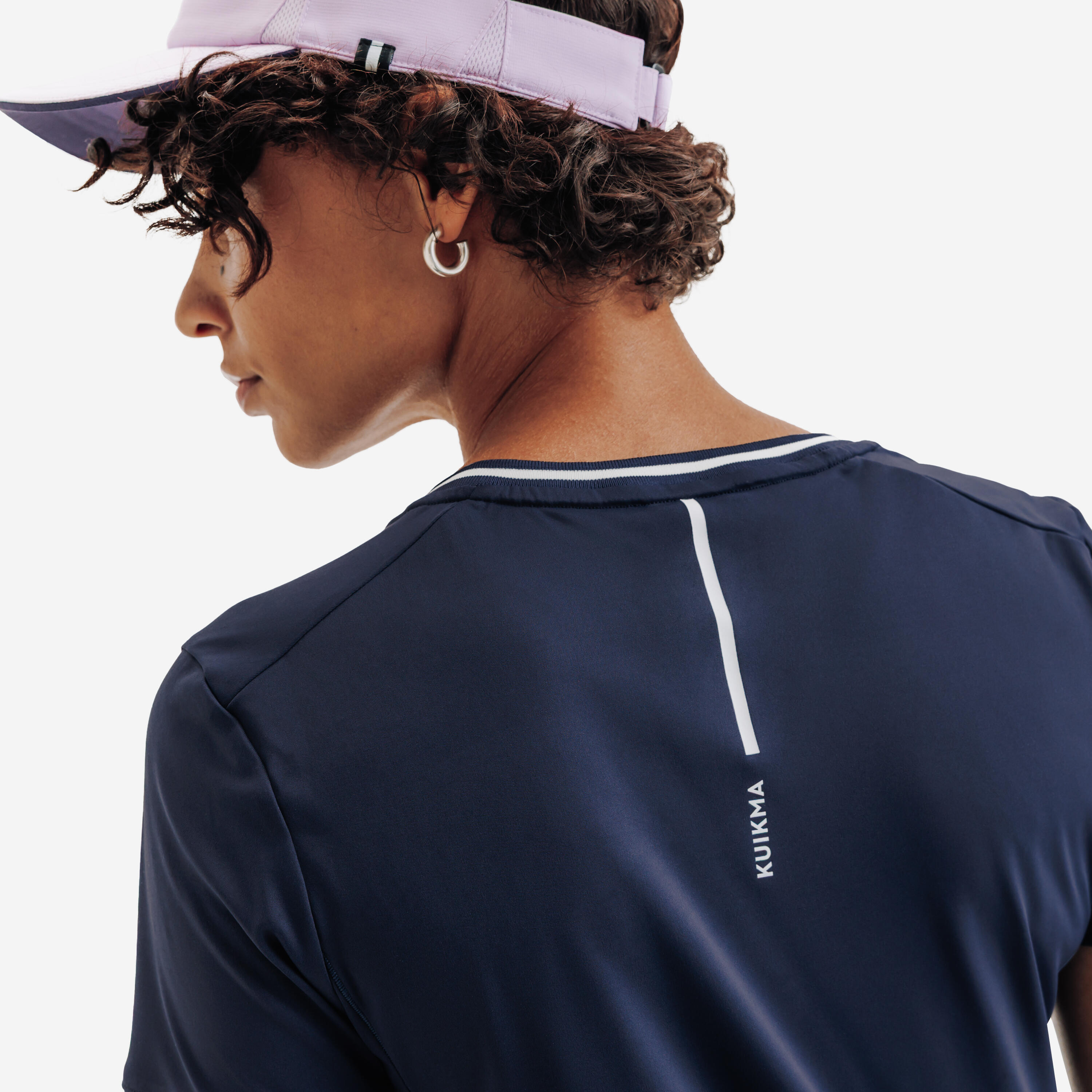 T-shirt de tennis respirant à col en V femme, Dry 5/8