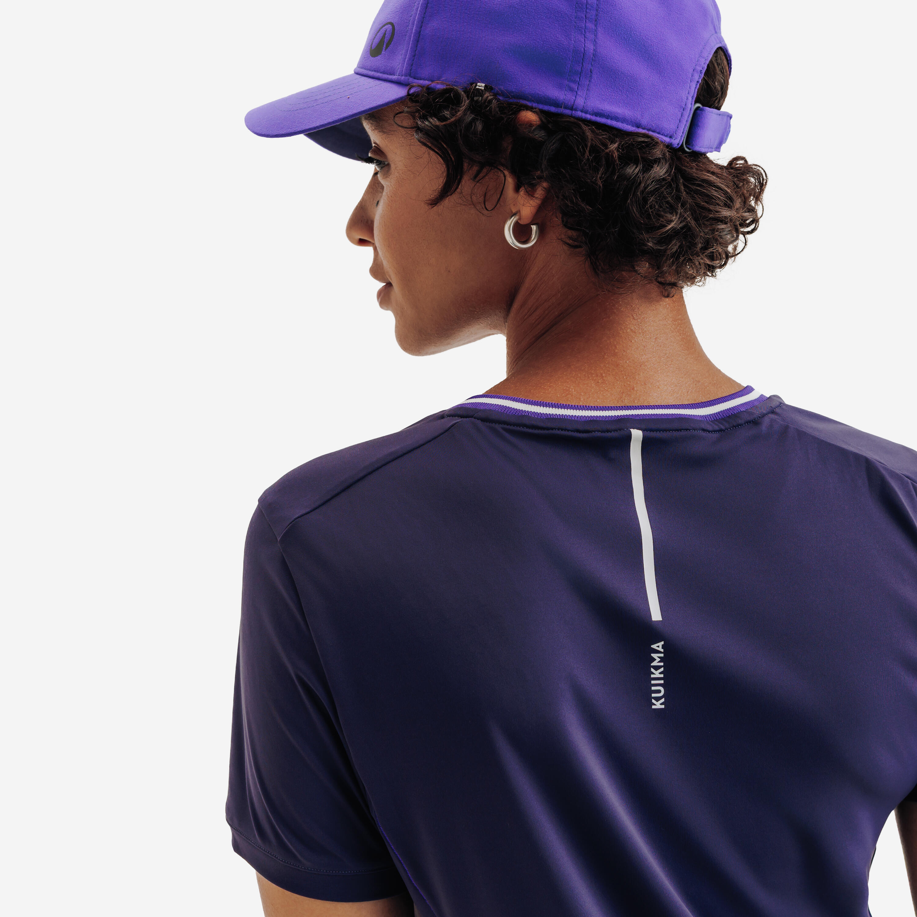 Tennis-T-Shirt Dry für Damen, Rundhals, Dunkelviolett 5/7