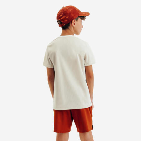 Футболка дитяча Dry для тенісу з круглим вирізом бежева