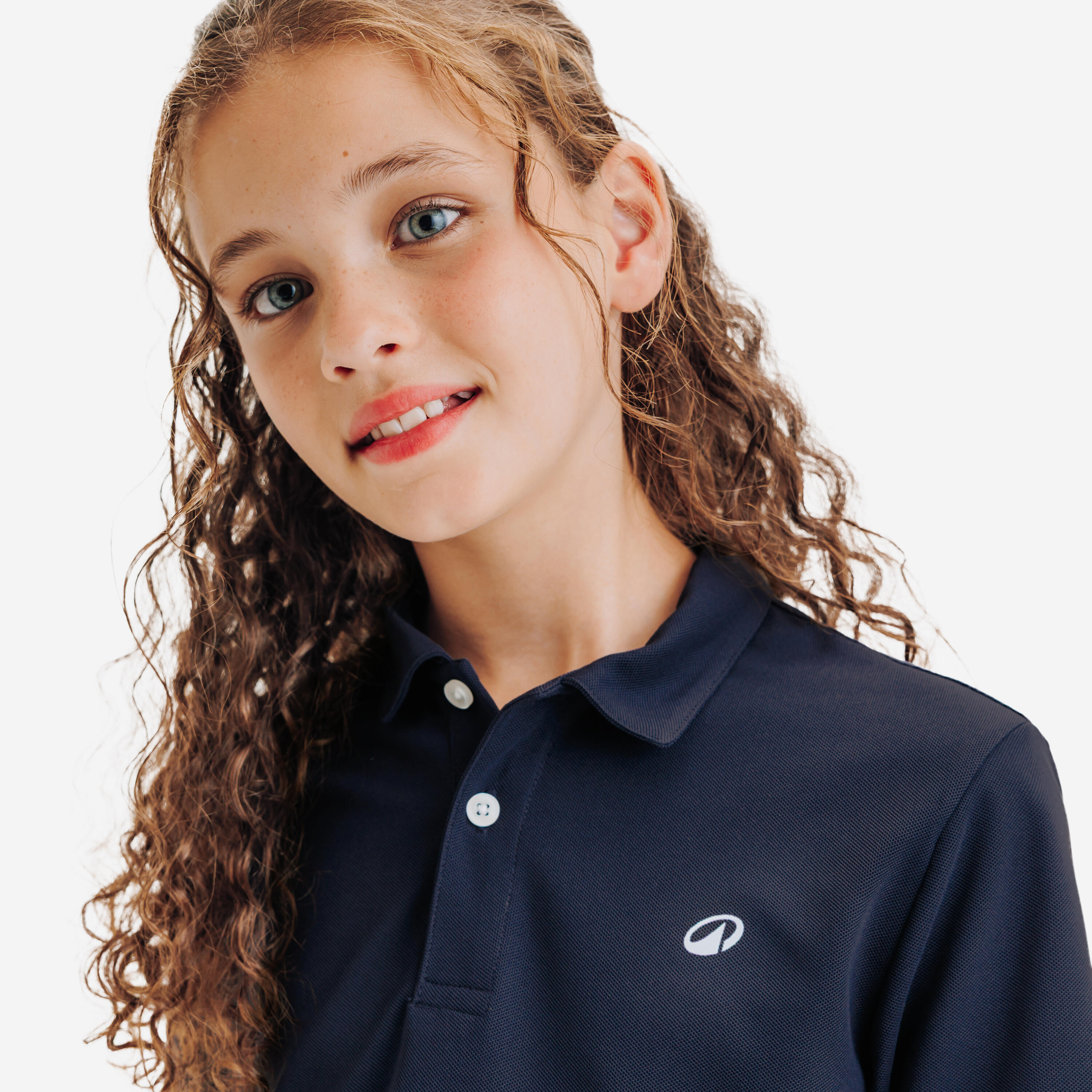 Polo de Golf Respirável Criança, WW500 Azul marinho 6/7