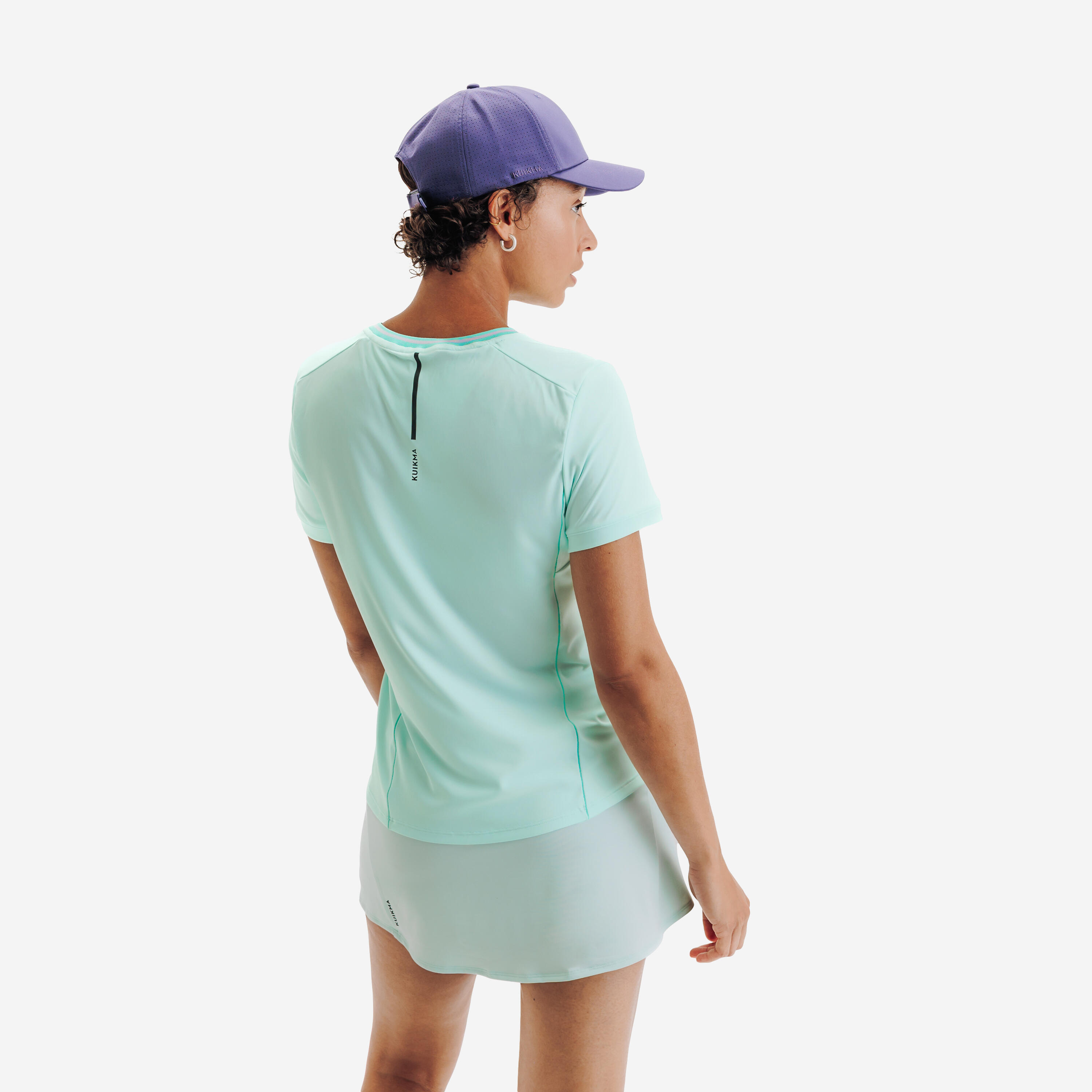 Tennis-T-shirt Dry dames ademend ronde hals groen 4/6