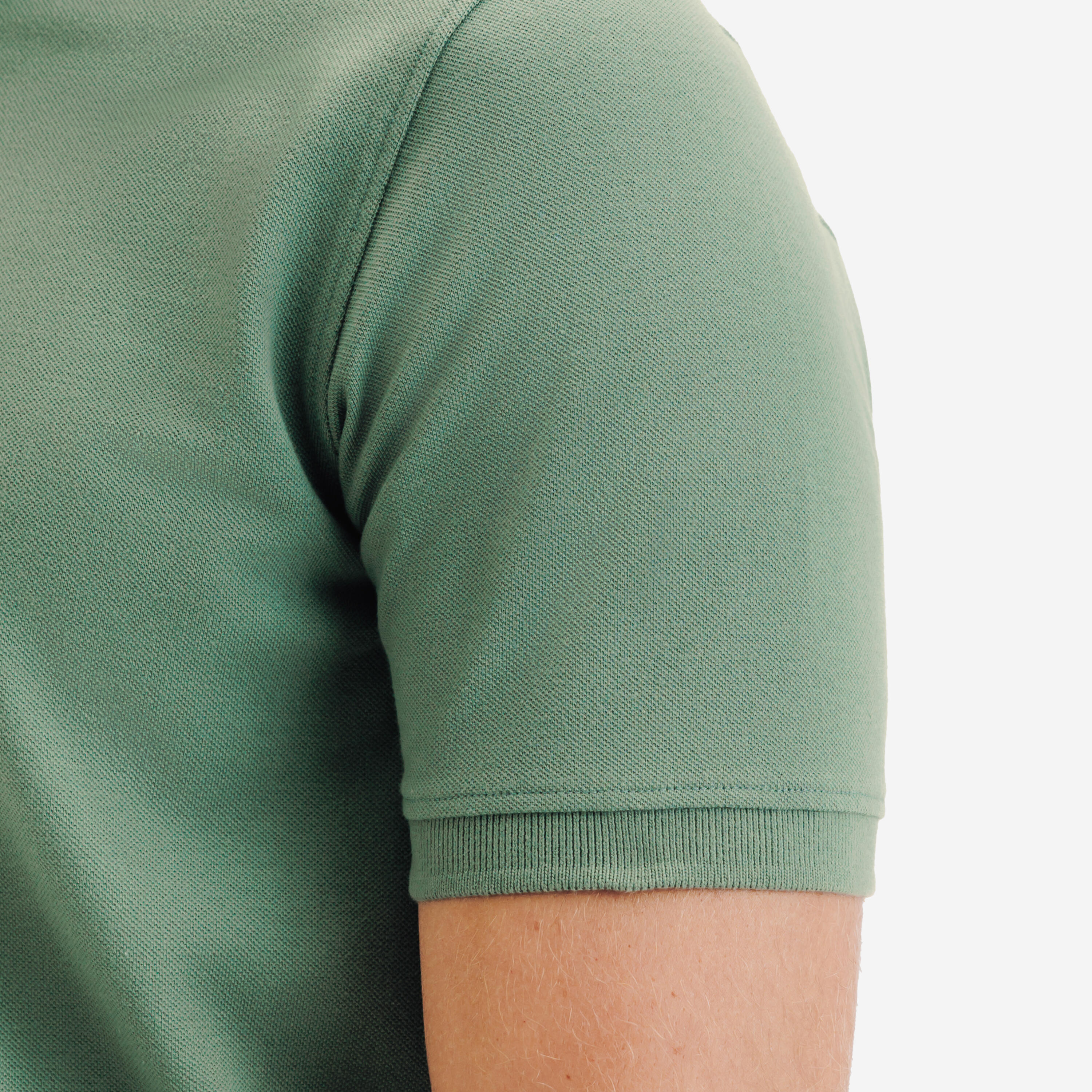Polo de golf en coton polyester manches courtes homme, MW500 vert 5/6