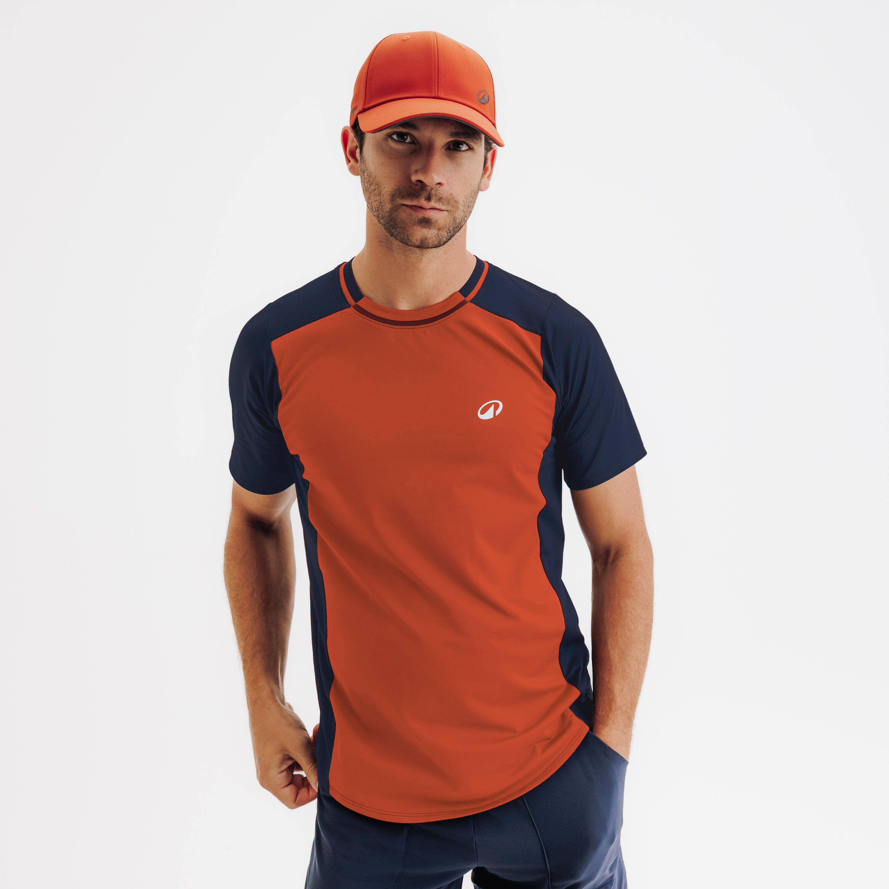 Men's Breathable Tennis T-Shirt Dry - Brown/Blue -  1