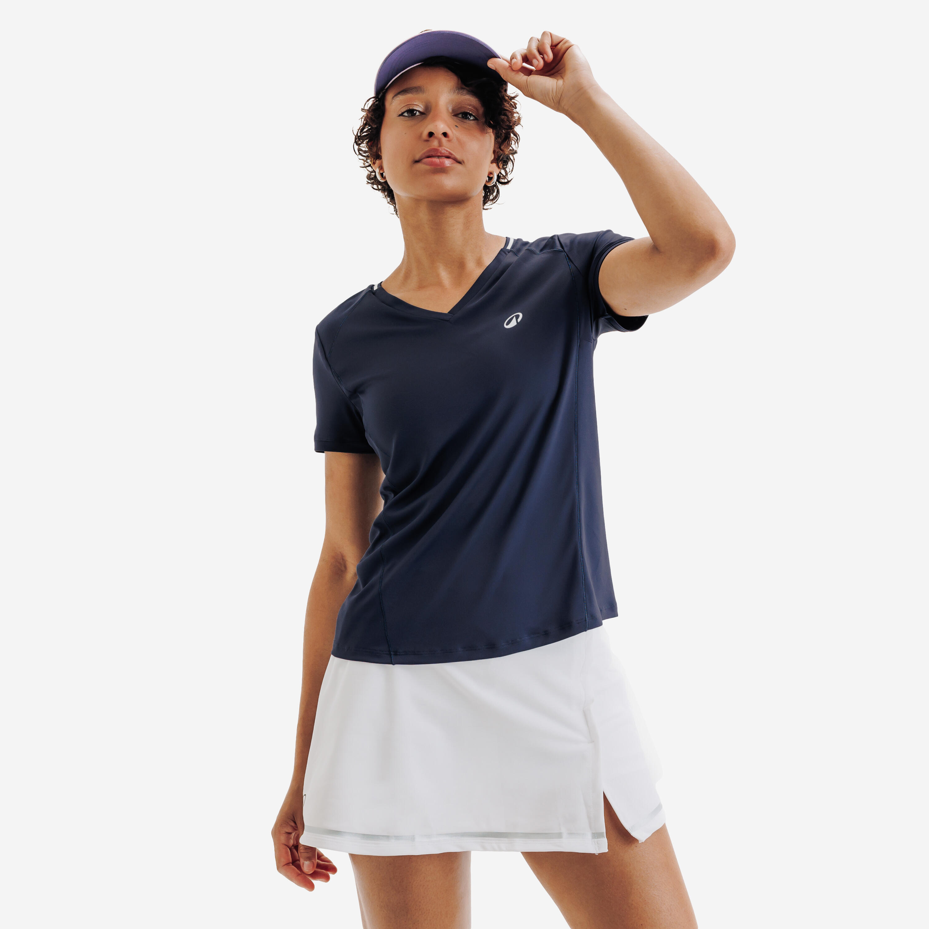 Women's Tennis Breathable V-Neck T-Shirt Dry - Blue