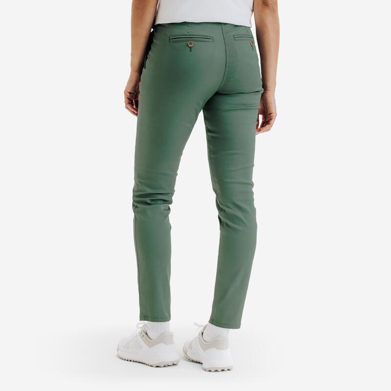 Pantalon chino golf bumbac MW500 Verde Damă