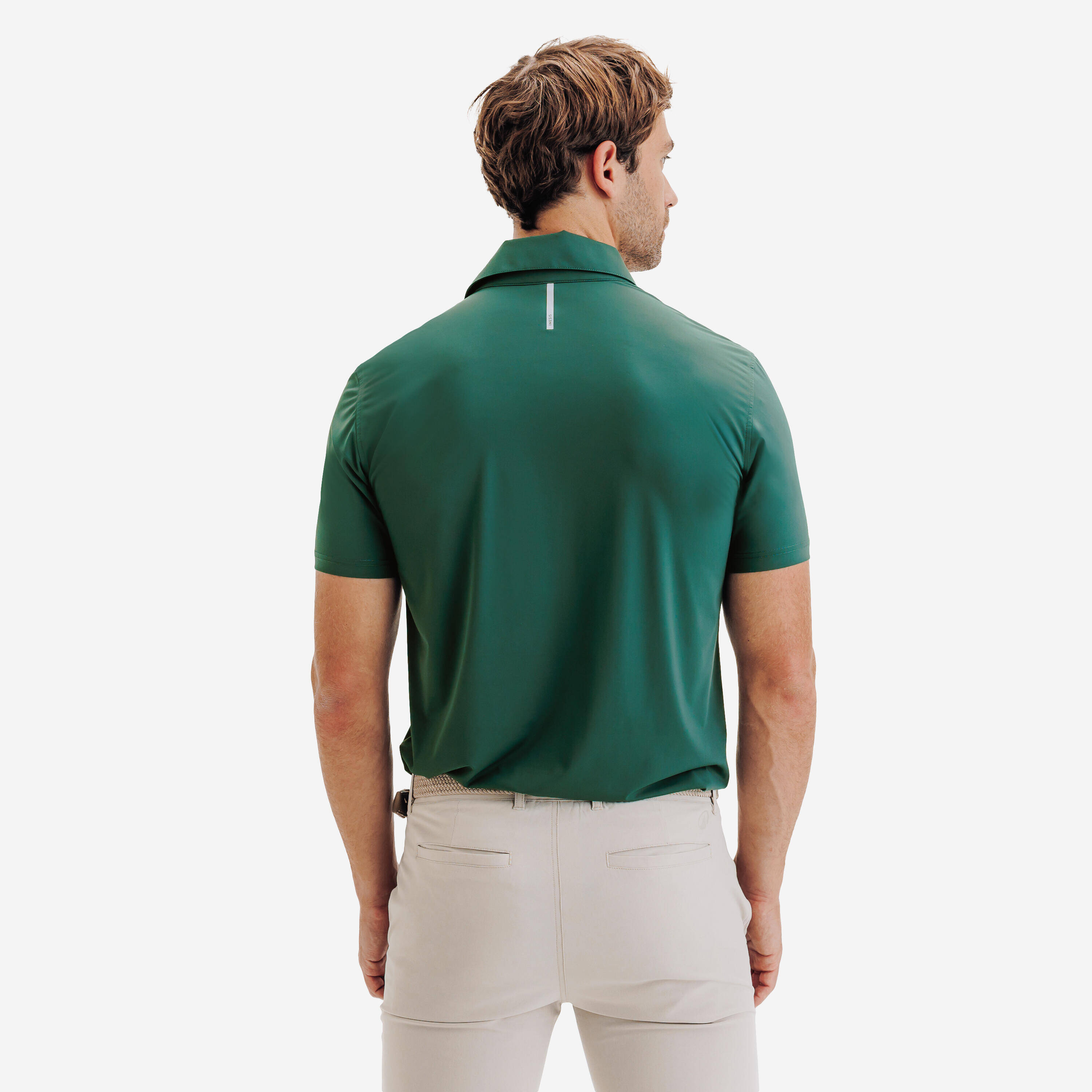 Men’s golf synthetic breathable short-sleeved polo shirt, WW900 larch green -  4