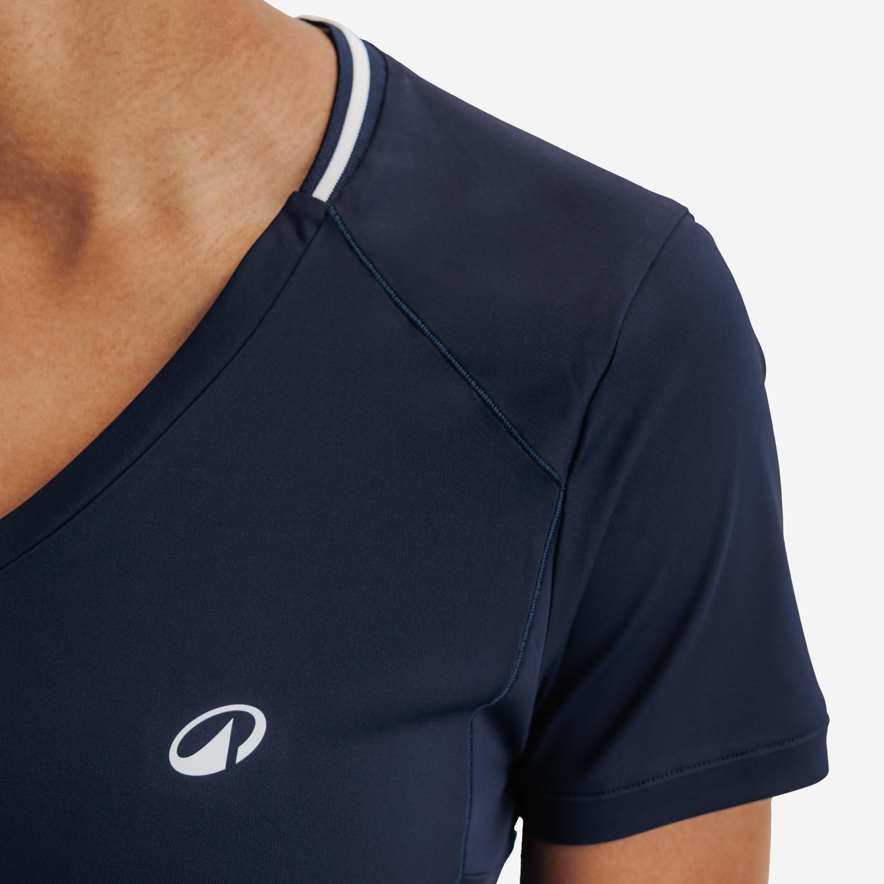 T-shirt de tennis respirant à col en V femme, Dry 7/8