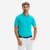 Polo de golf en coton polyester manches courtes homme, MW500  turquoise