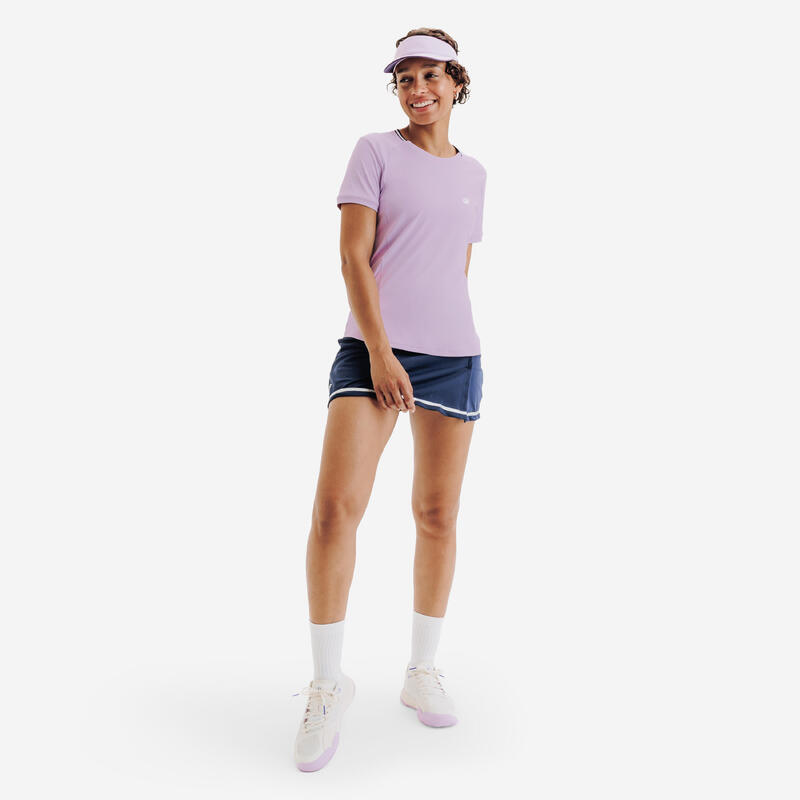 Kadın Bisiklet Yaka Tenis Tişörtü - Mor/Lila - Dry