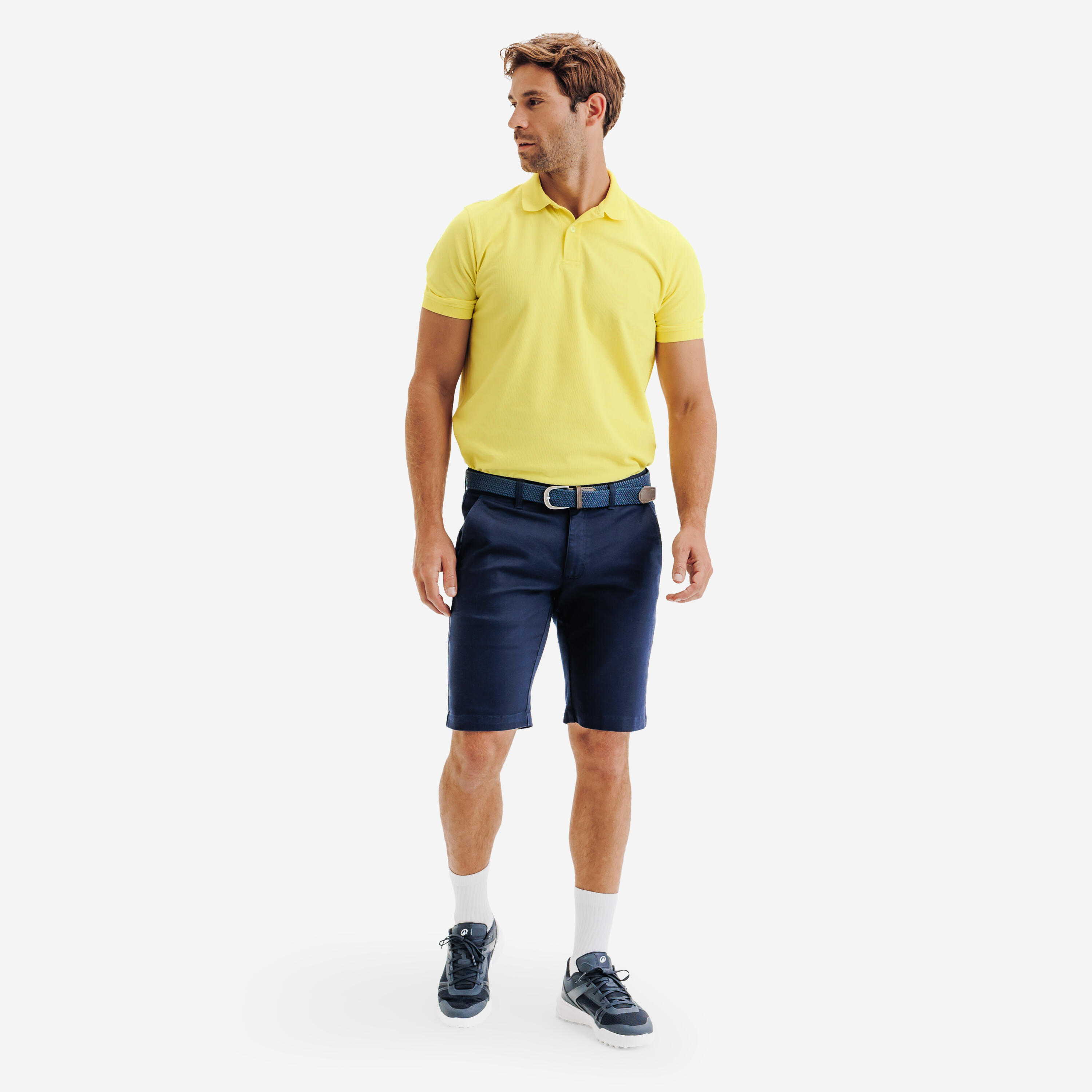 Polo de golf en coton et polyester homme, MW500 jaune 2/24