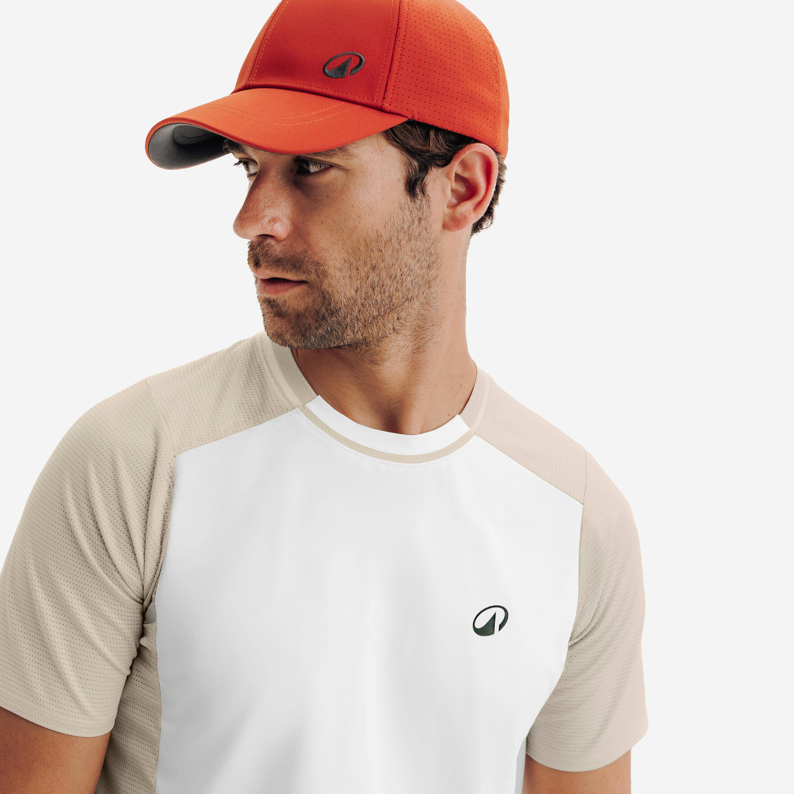 Men's Breathable Tennis T-Shirt Dry - Beige/White -  4