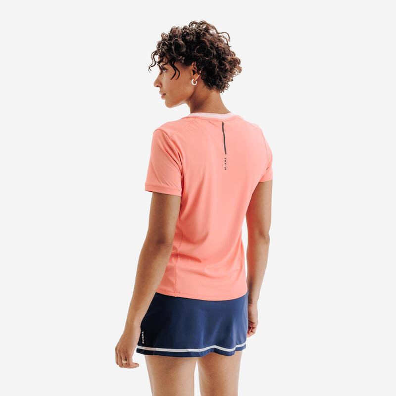 Tricou de tenis respirant guler în V roz damă