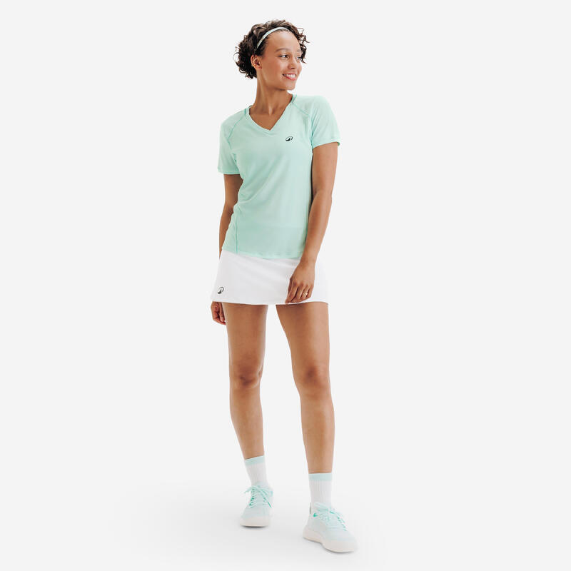 Kadın V Yaka Tenis Tişörtü - Yeşil - Dry