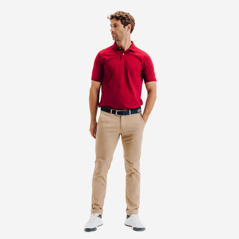 Erkek Kısa Kollu Golf Polo Tişörtü - Koyu Kırmızı - MW500