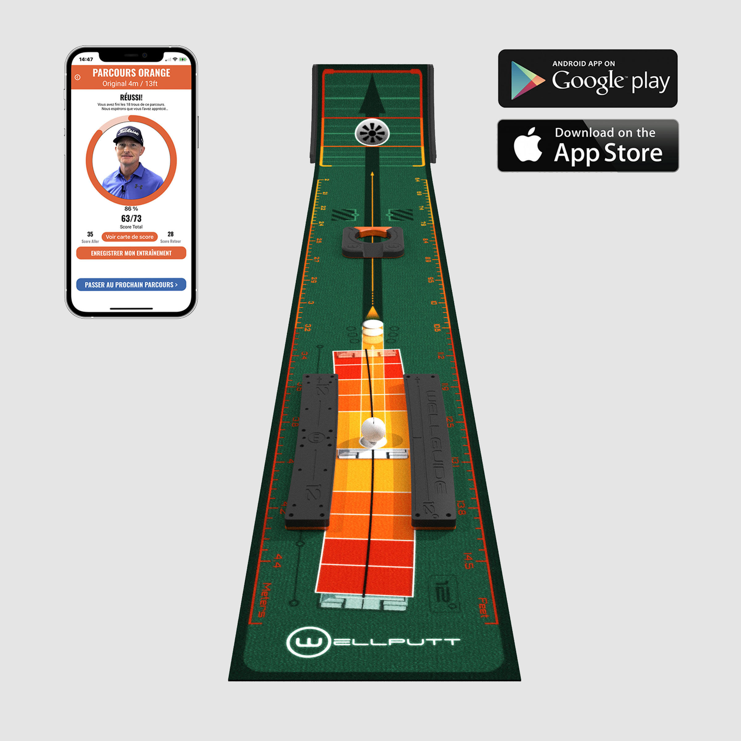Tapis de putting Wellputt Stroke Master 2,5 mètres 2/8