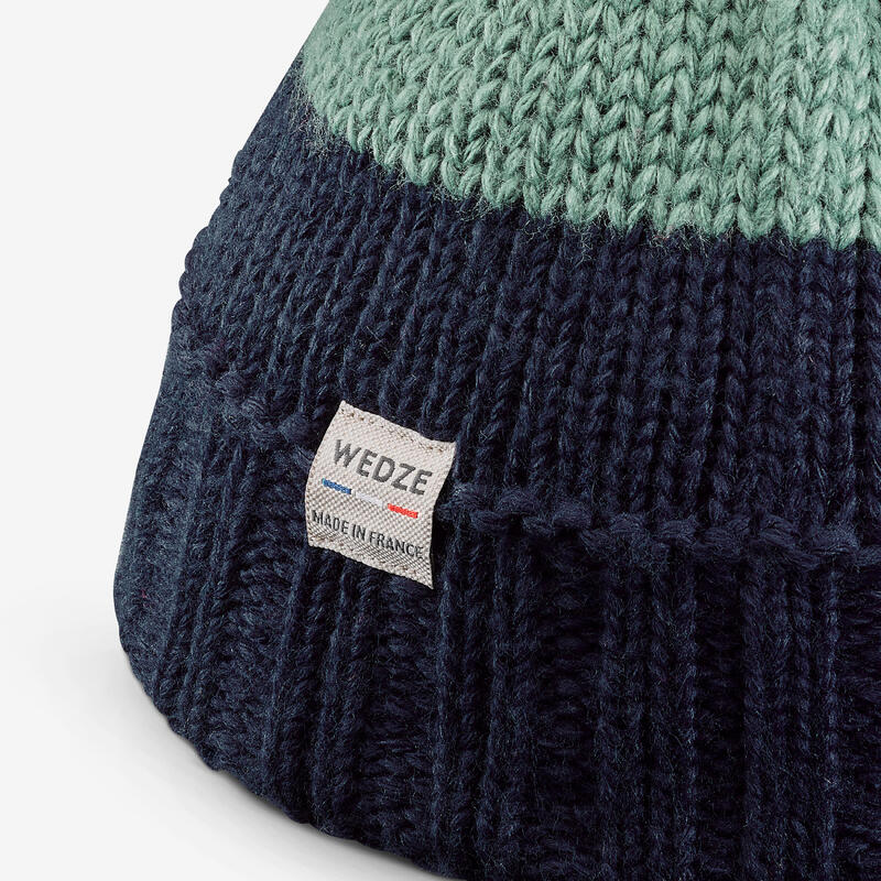 Căciulă de schi fabricată în Franța GRAND NORD 500 Verde-Negru Copii