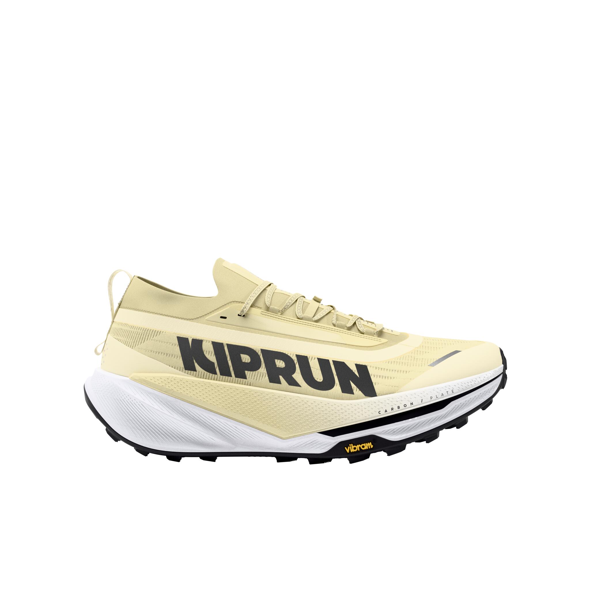 Women's trail running shoes with carbon plate, Kiprun Kipsummit Race - Beige