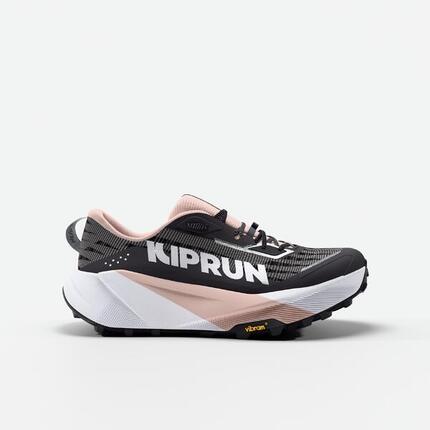 Chaussures de running trail femme, Kiprun kipsummit max gris et rose
