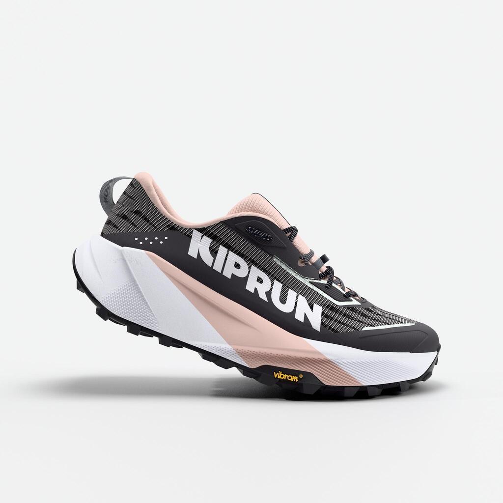 Sivo-roze patike za trail trčanje Kiprun Kipsummit Max ženske
