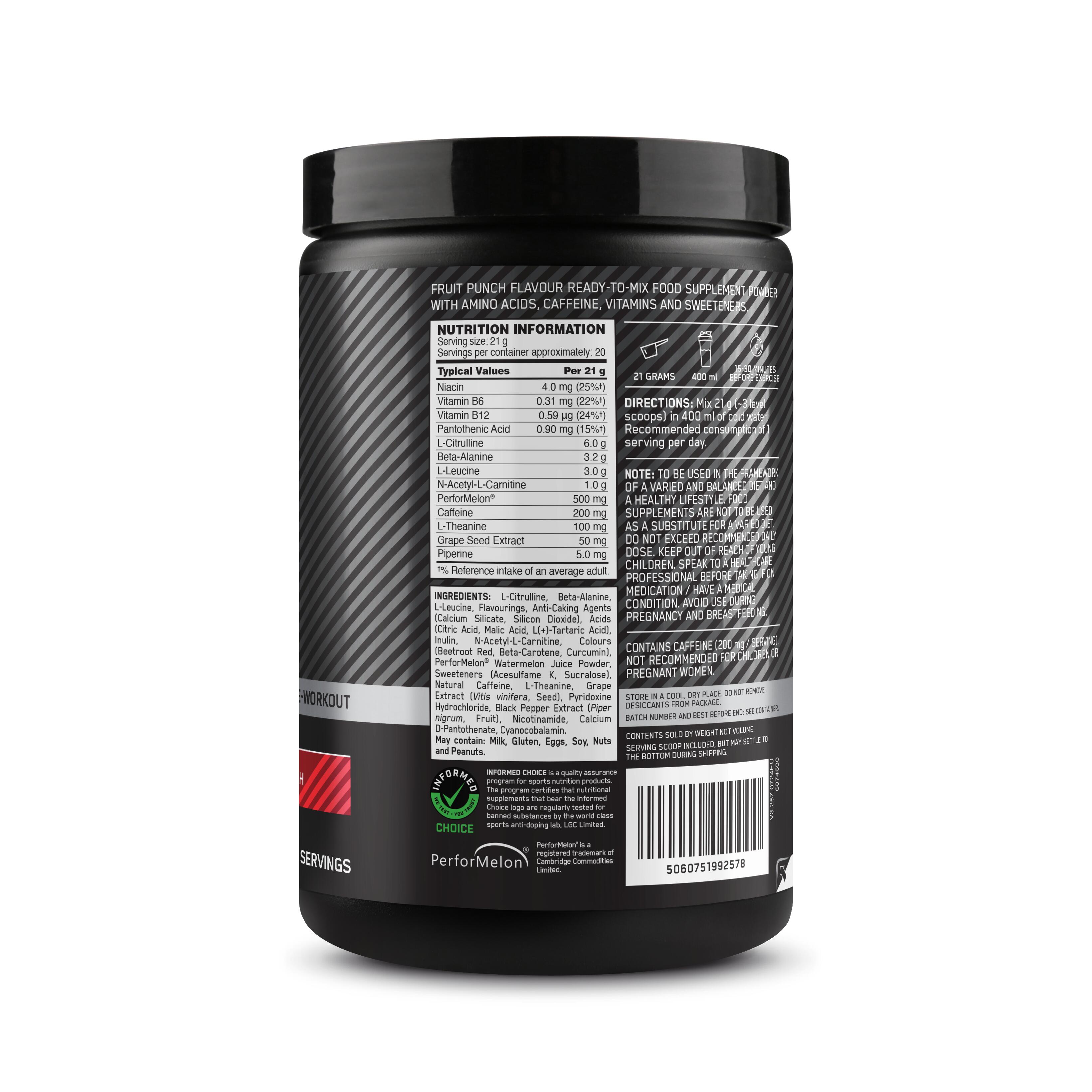 Optimum Nutrition PLATINUM Pre Workout ovocný punč · záber 5