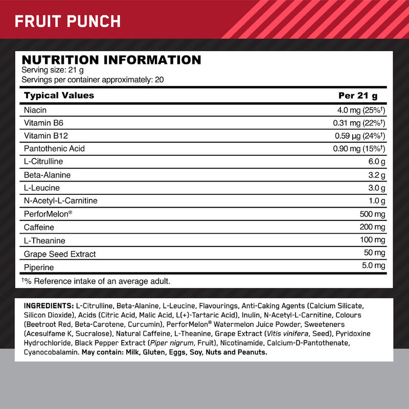 Pudră Pre-workout Fruit Punch, Platinum 420g