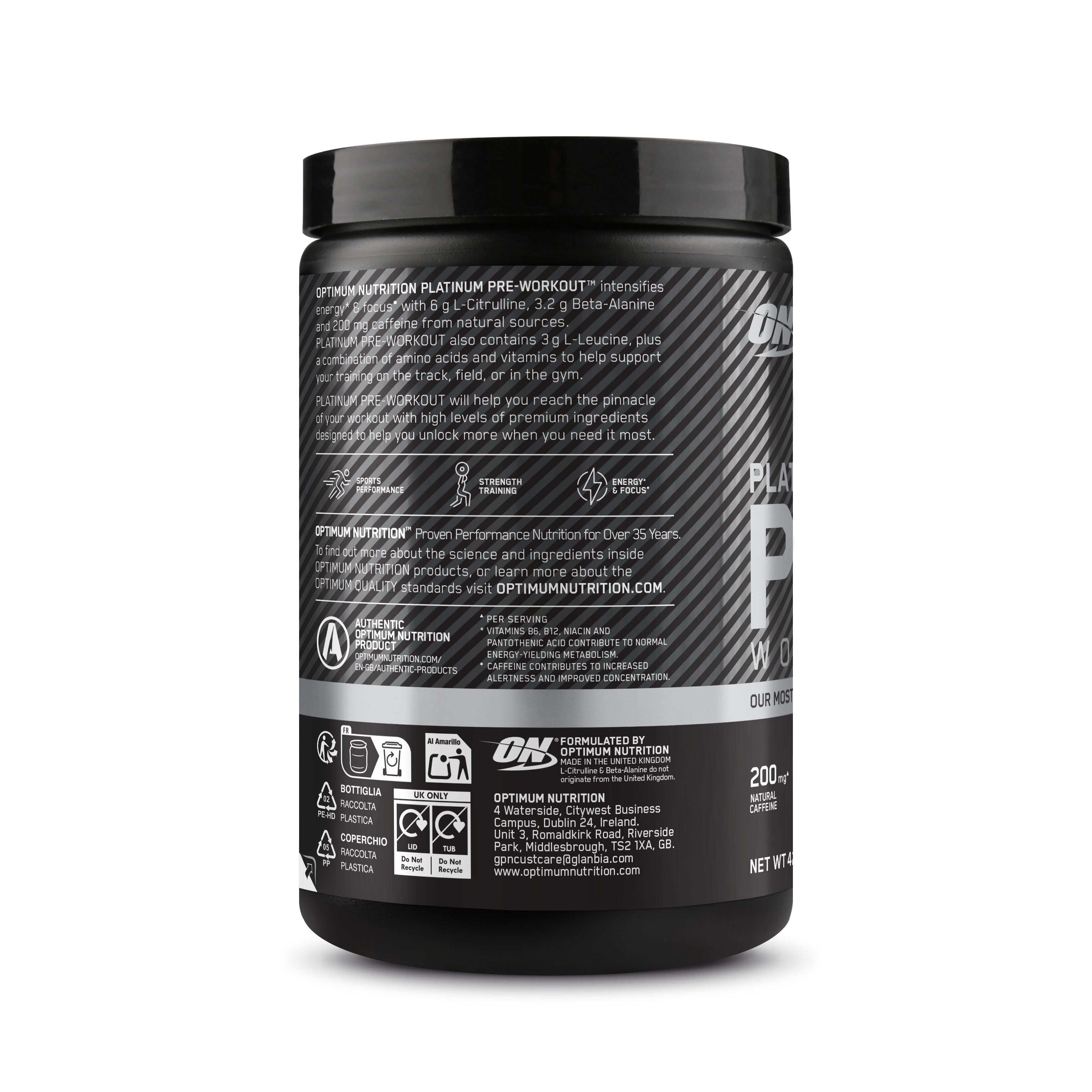 Optimum Nutrition PLATINUM Pre Workout ovocný punč · záber 4