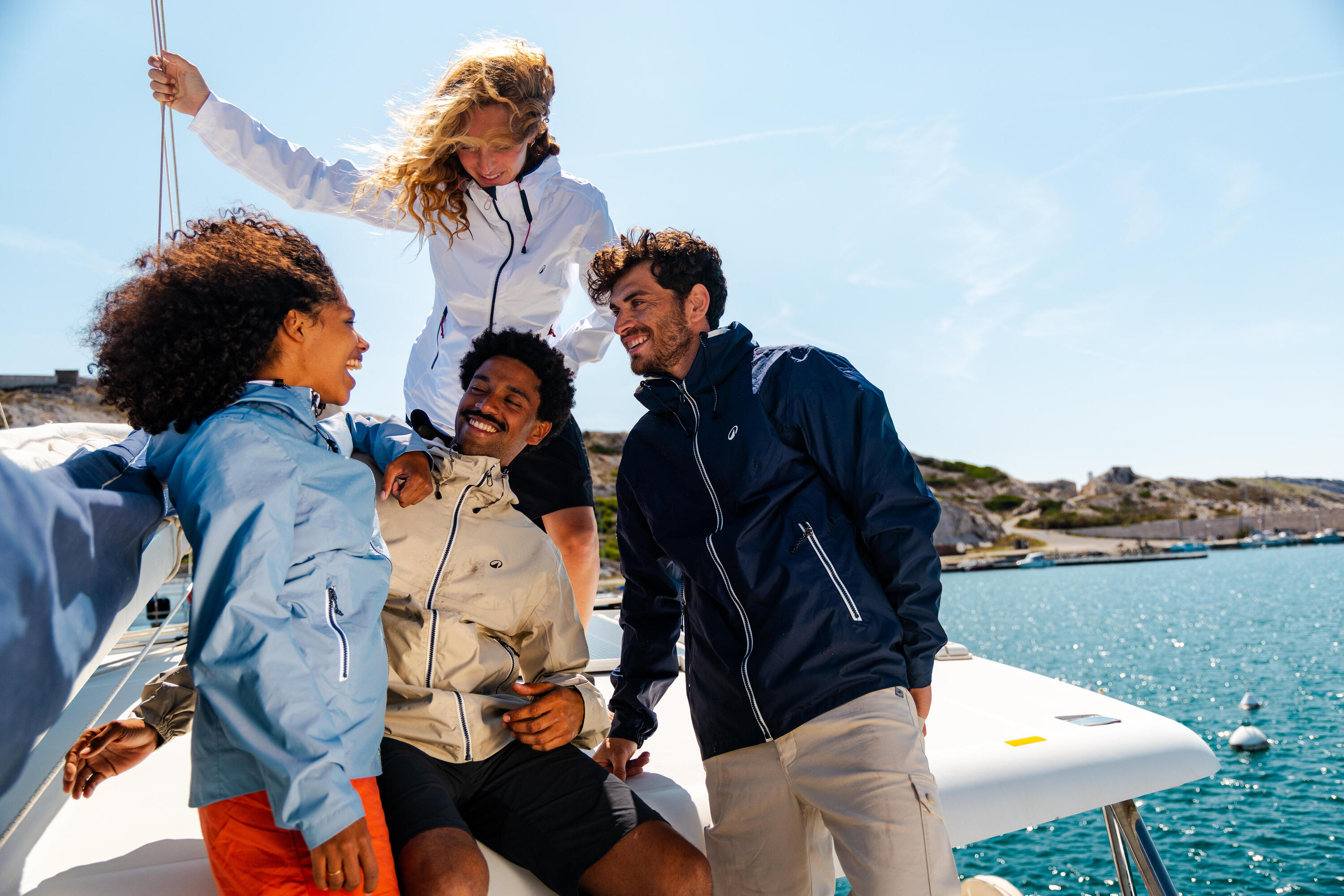 Segeljacke wasserdicht für Kinder - Regenjacke Sailing 100 beige 10/11