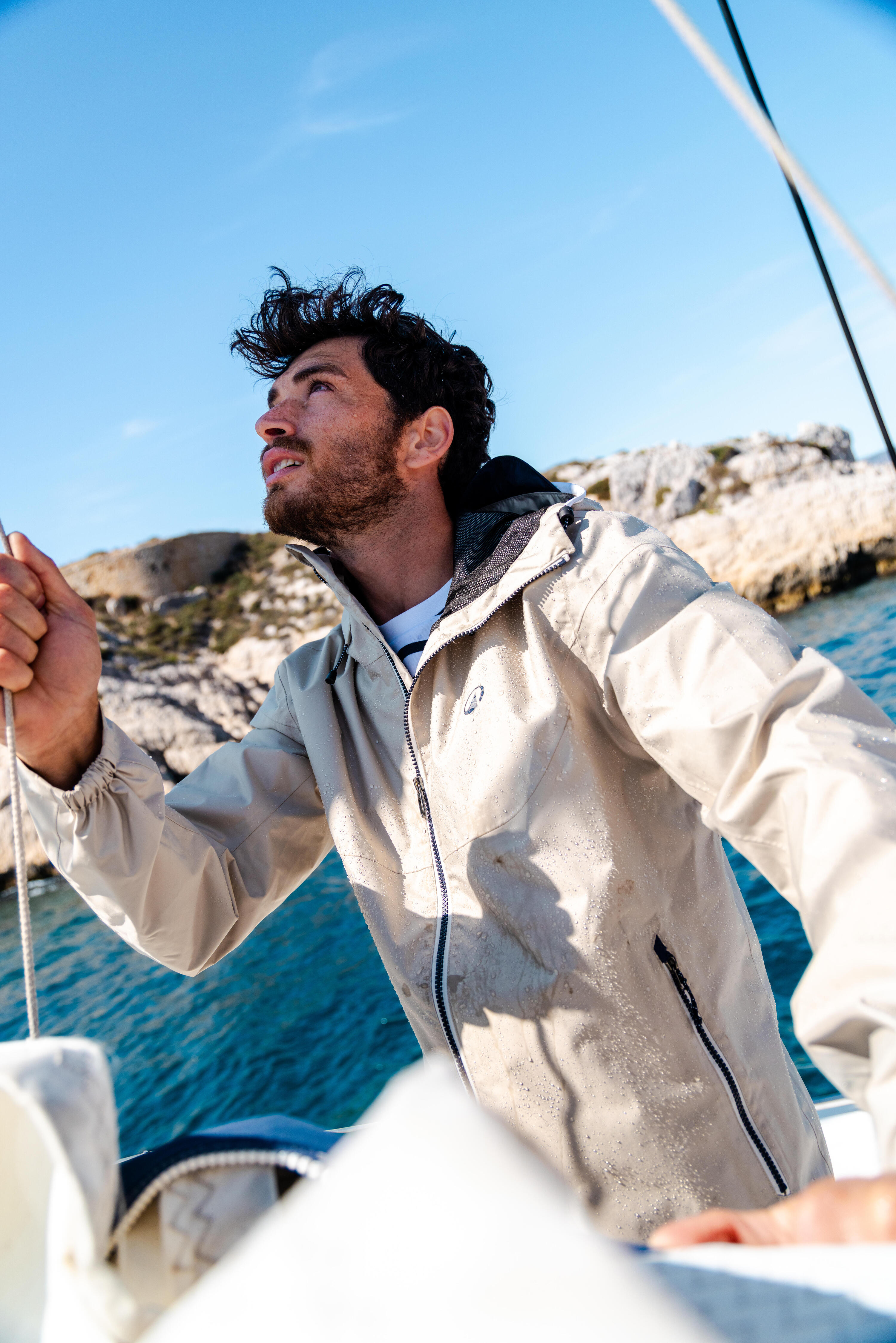 Segeljacke wasserdicht für Kinder - Regenjacke Sailing 100 beige 7/11