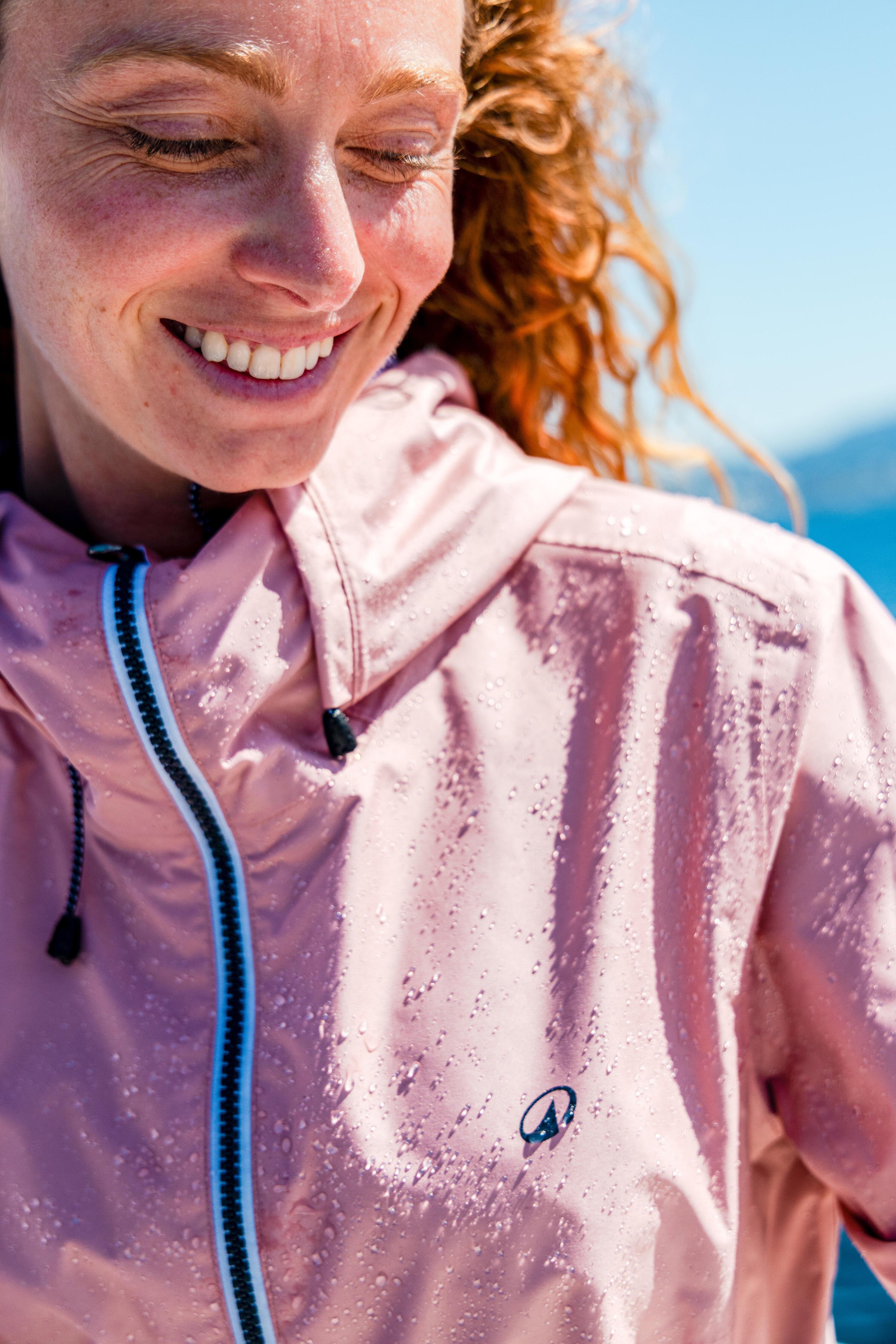 Chamarra para vela impermeable rosa para mujer Sailing 100 13/17