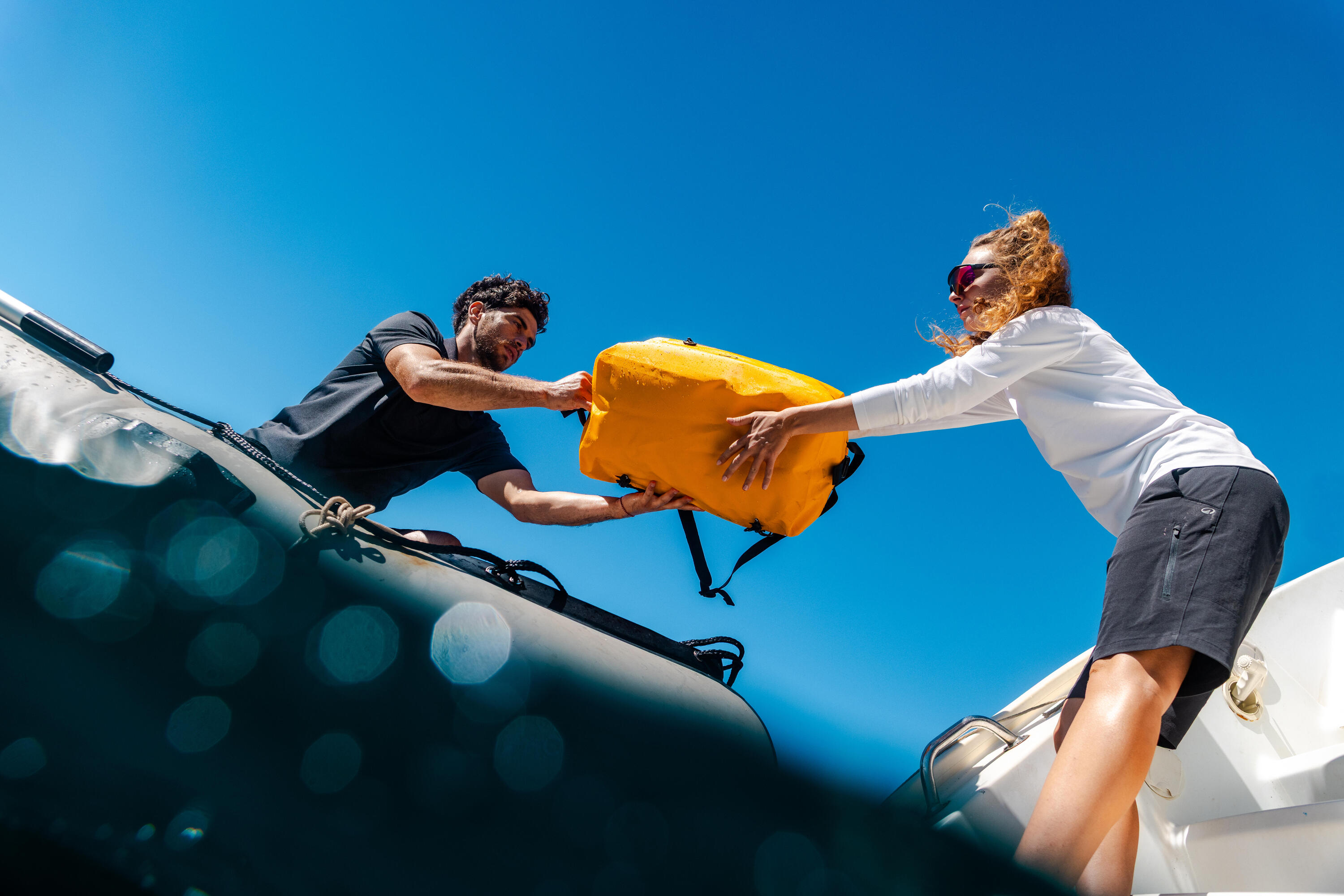 Sac de voyage étanche sports d’eau 40 L, IPX6 jaune 17/20