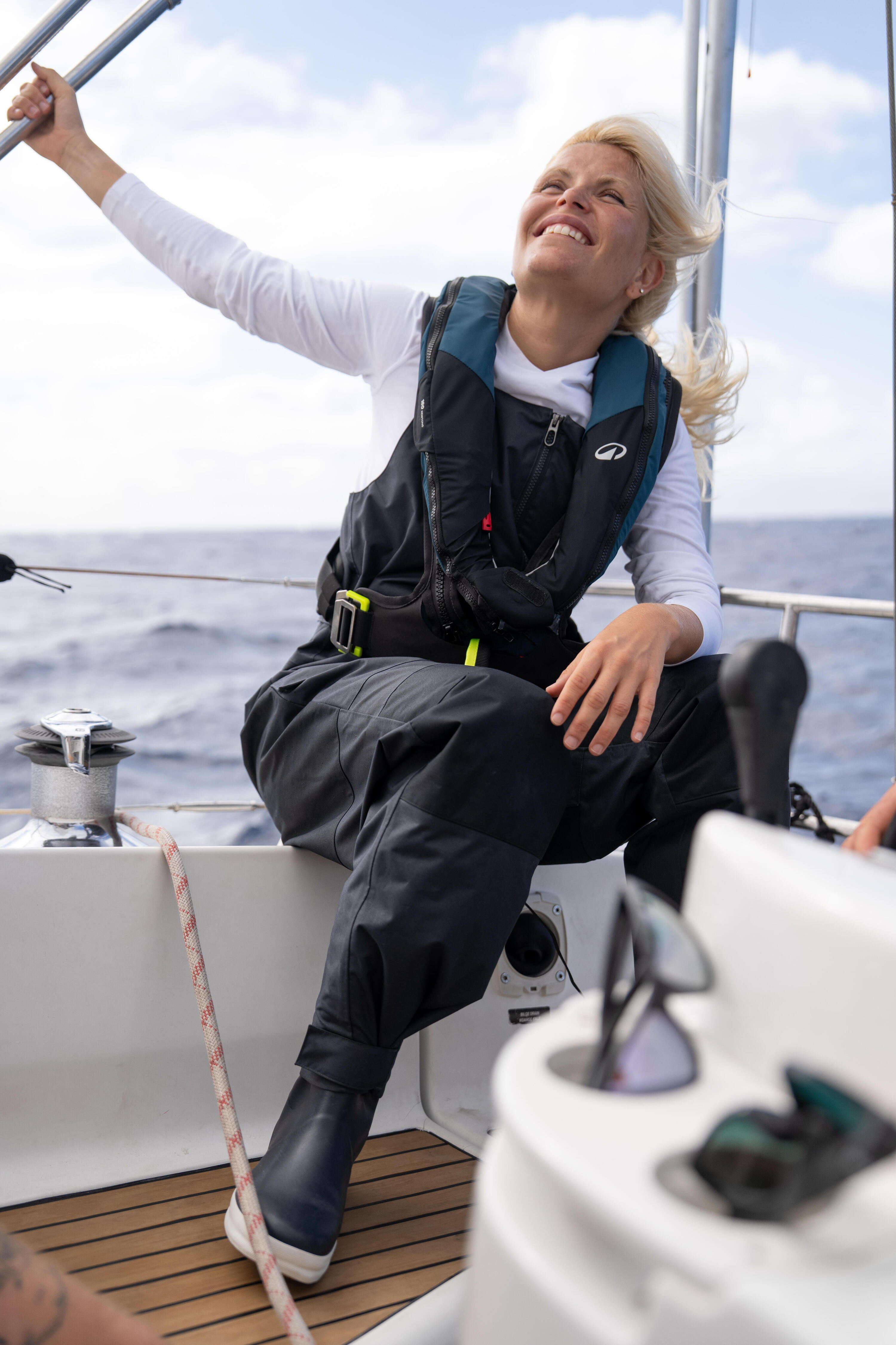 Salopette de quart voile femme - salopette 500 grise foncé 13/13