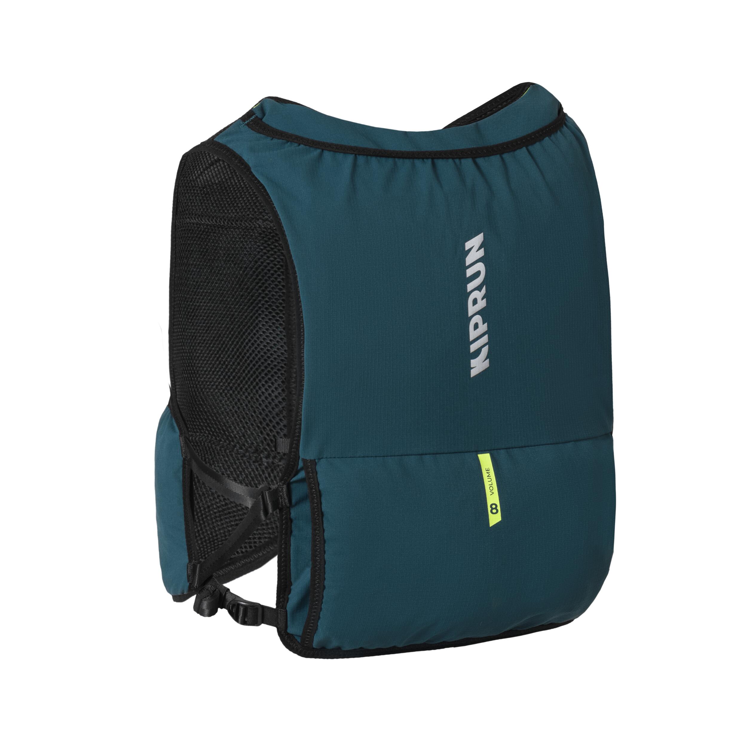 Sac trail running mixte + poche à eau 1L incluse- KIPRUN 500 8L BLEU