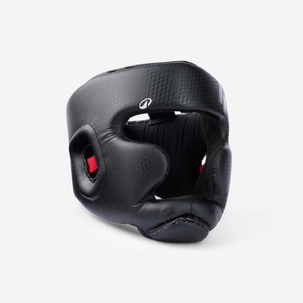 Casque de boxe adulte intégral, noir et rouge