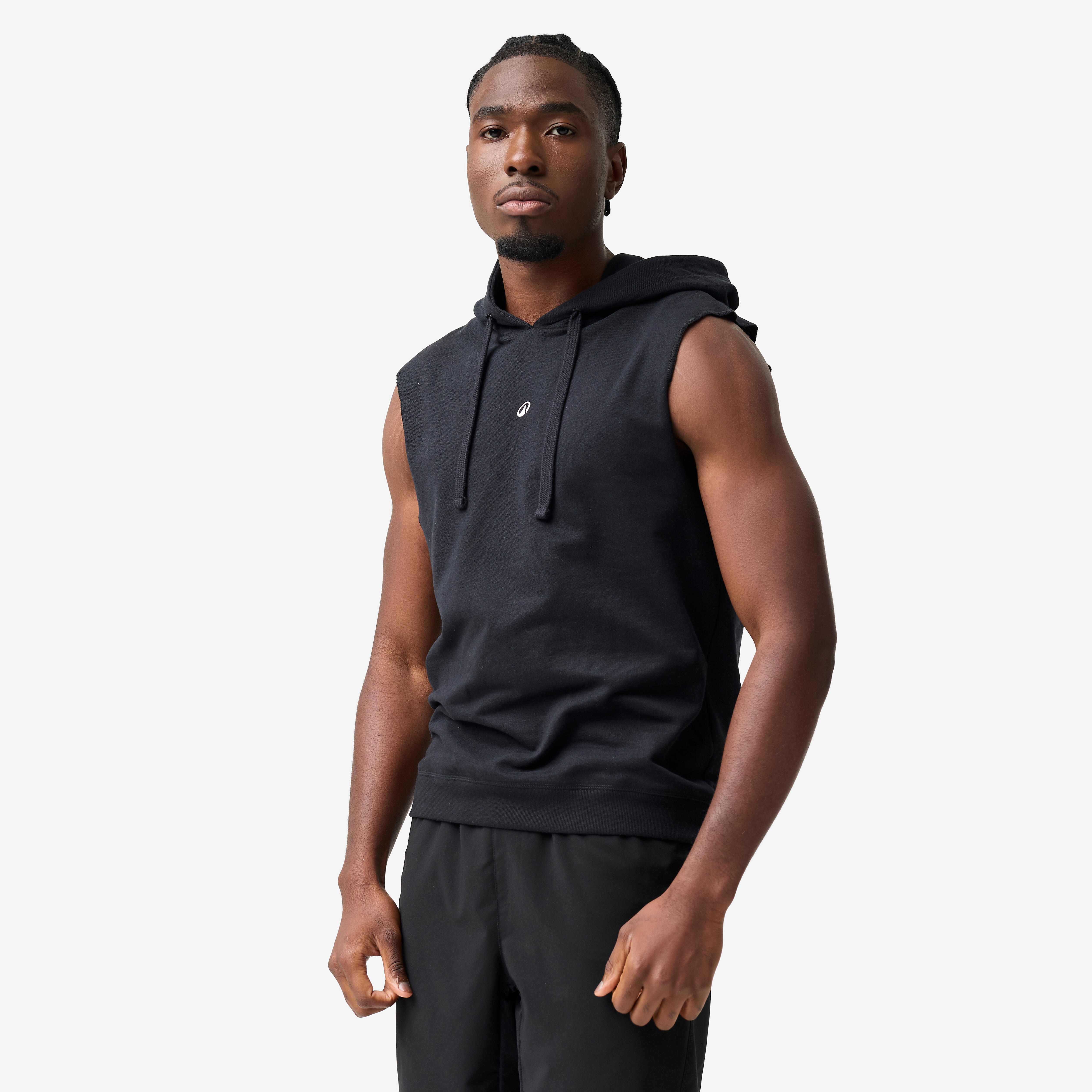 Boxing Hooded Tank Top - Black