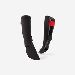 Protège-tibias-pieds de kick-boxing 100 ergo adulte