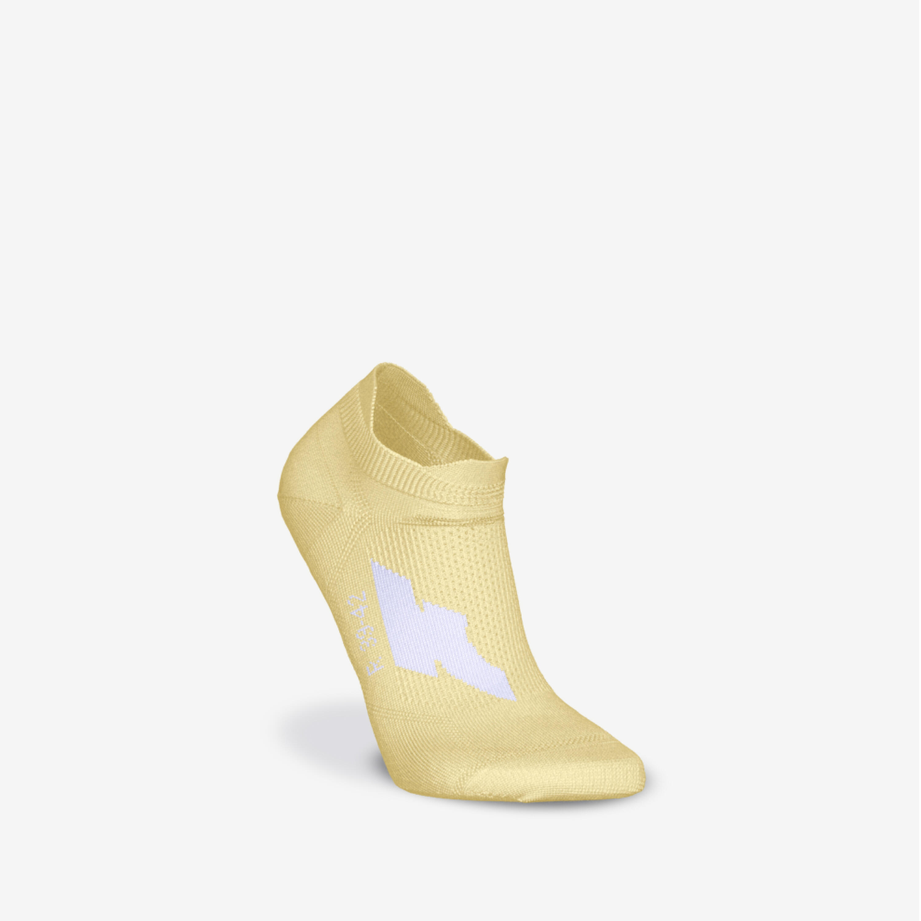 2 Paar Running-Socken run500 dünn unsichtbar Gelb 5/9