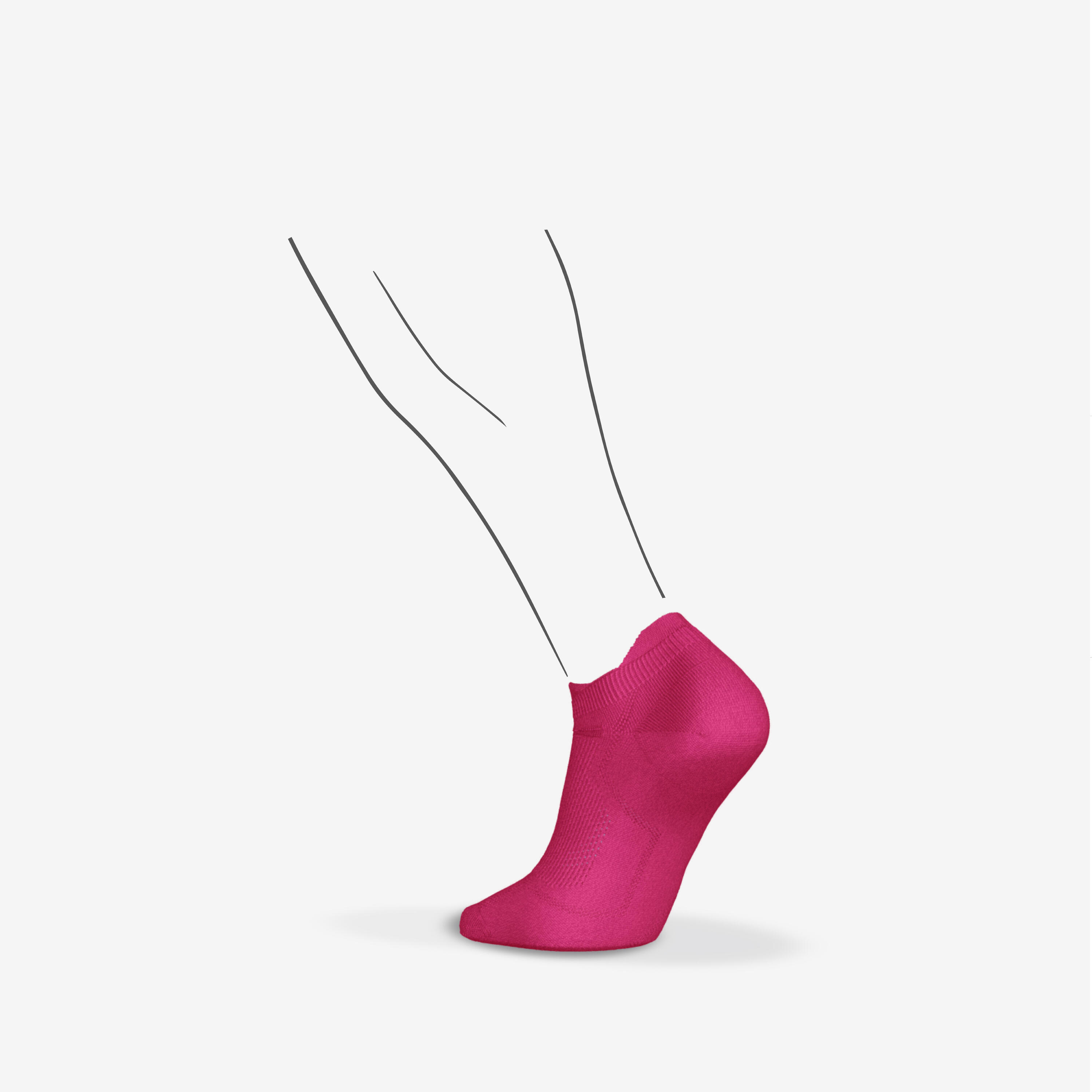 Chaussettes de course invisibles x2 paires, Run 500 3/6