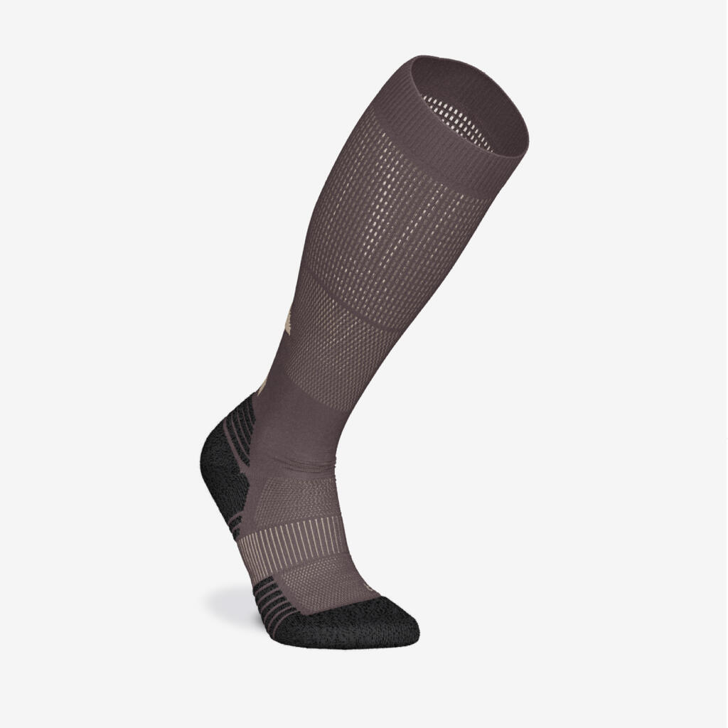KIPRUN 500 compression running socks-Beige