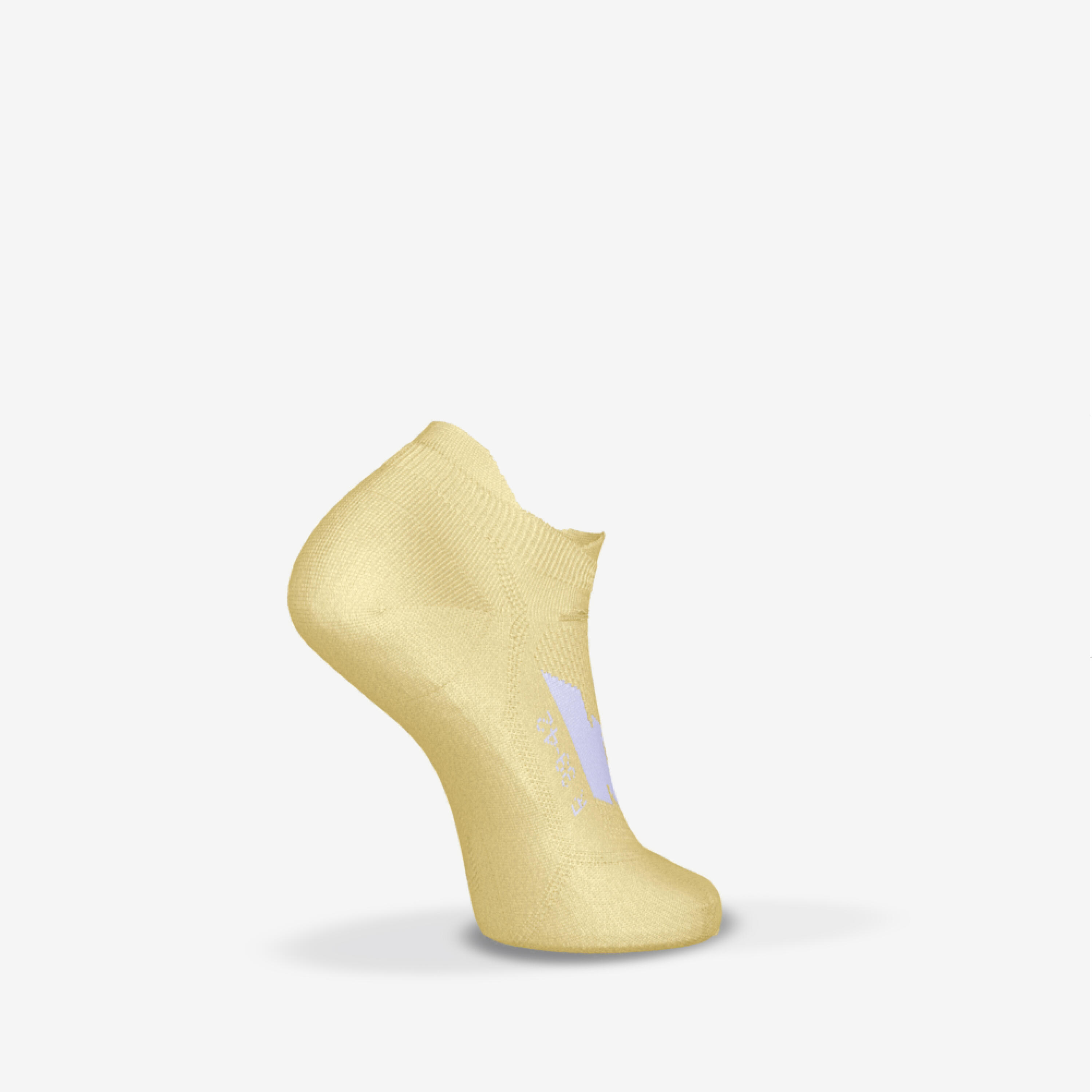 2 Paar Running-Socken run500 dünn unsichtbar Gelb 9/9