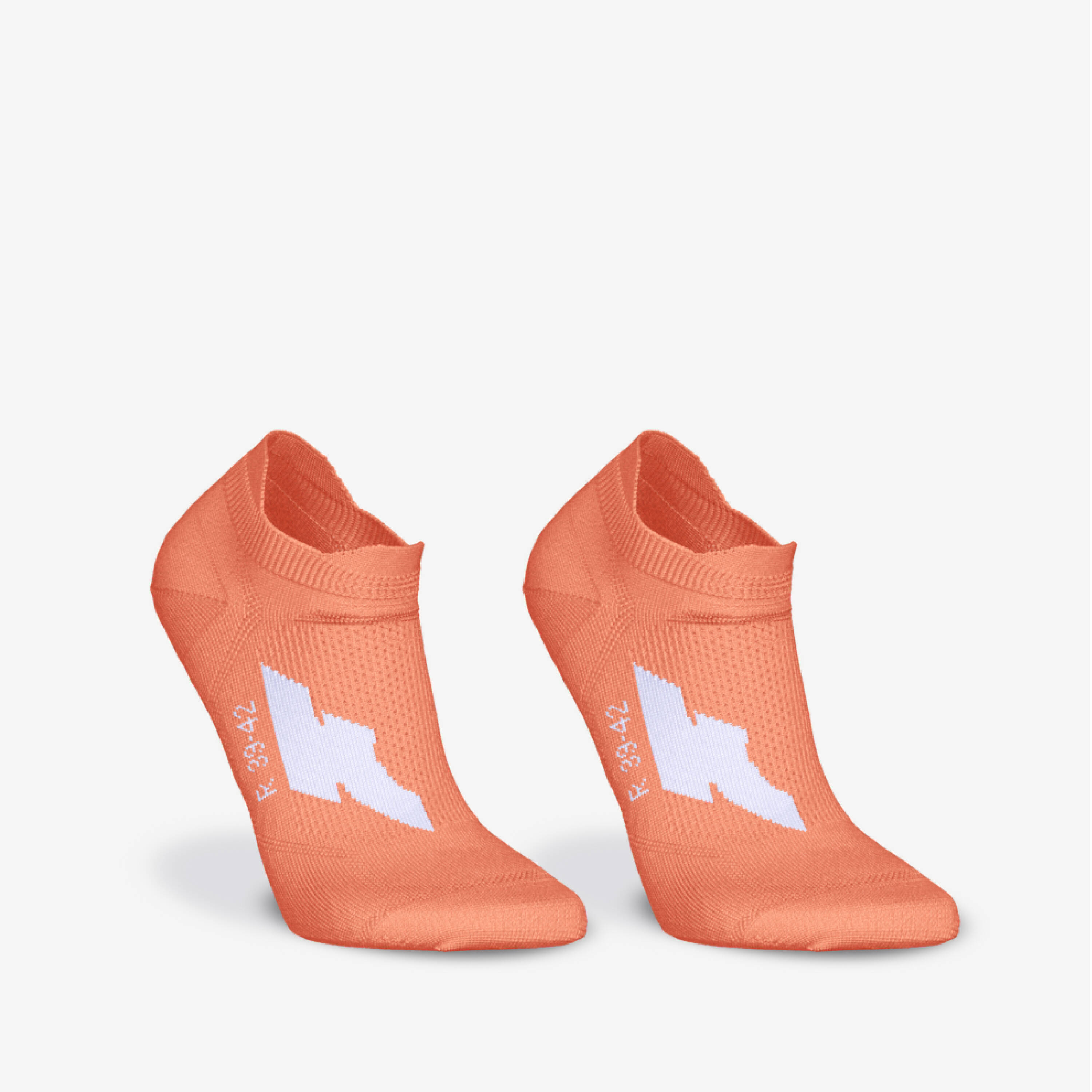 PACK OF 2 PAIRS OF RUN 500 THIN INVISIBLE RUNNING SOCKS - Orange -  1