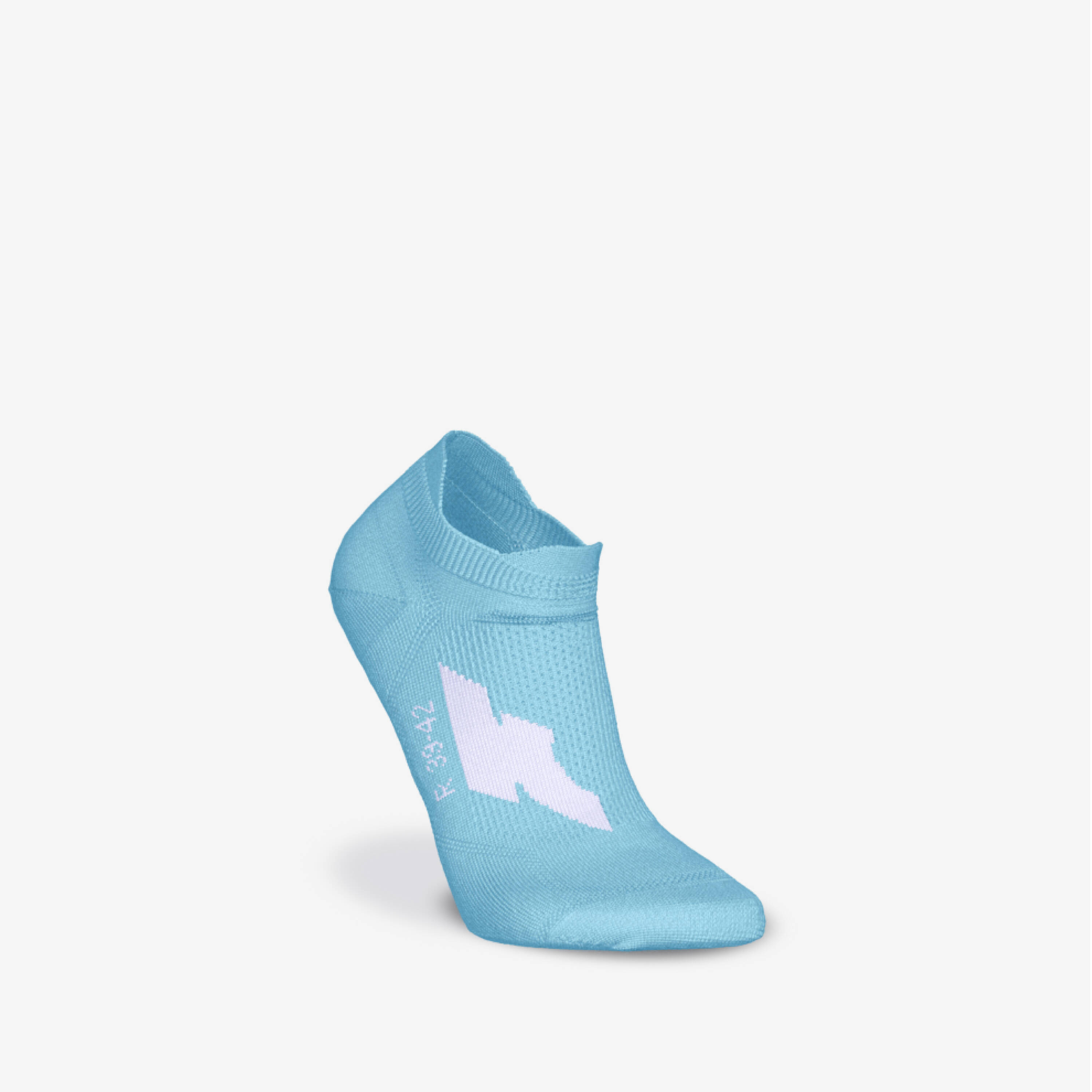 Pack of 2 pairs of run500 thin invisible running socks-Turquoise -  3