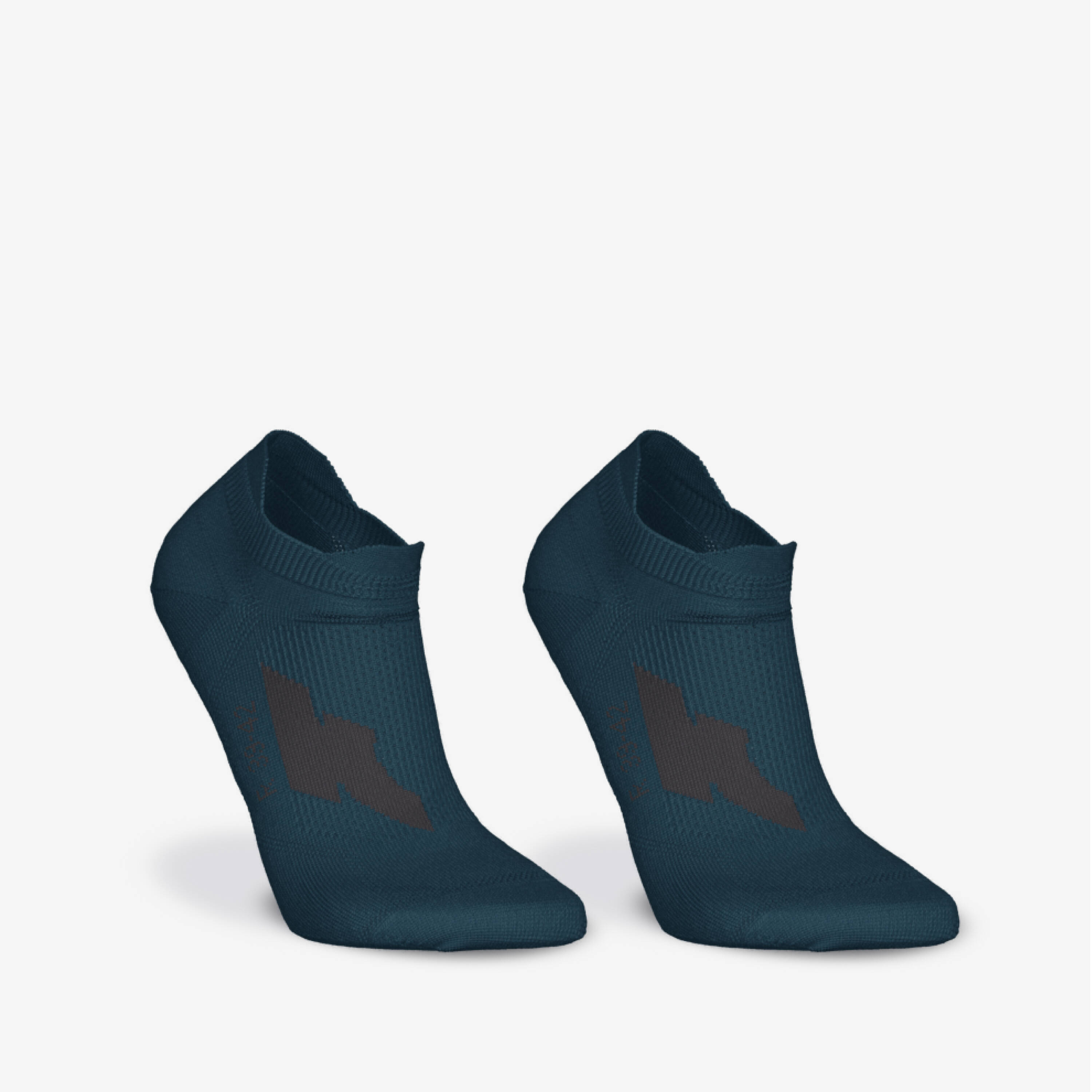 Pack of 2 pairs of run500 thin invisible running socks-Turquoise -  1