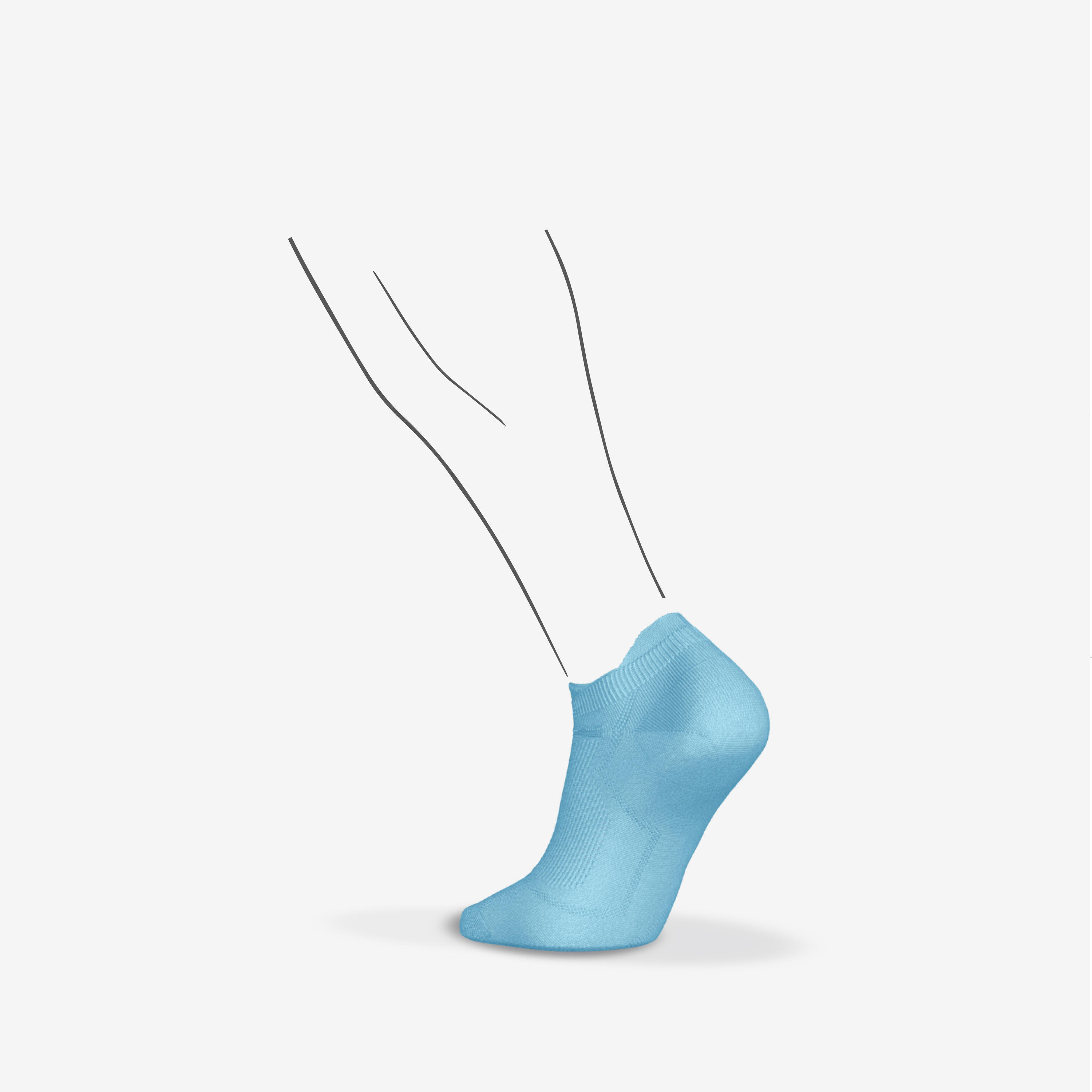 Chaussettes de course invisibles x2 paires, Run 500 2/6