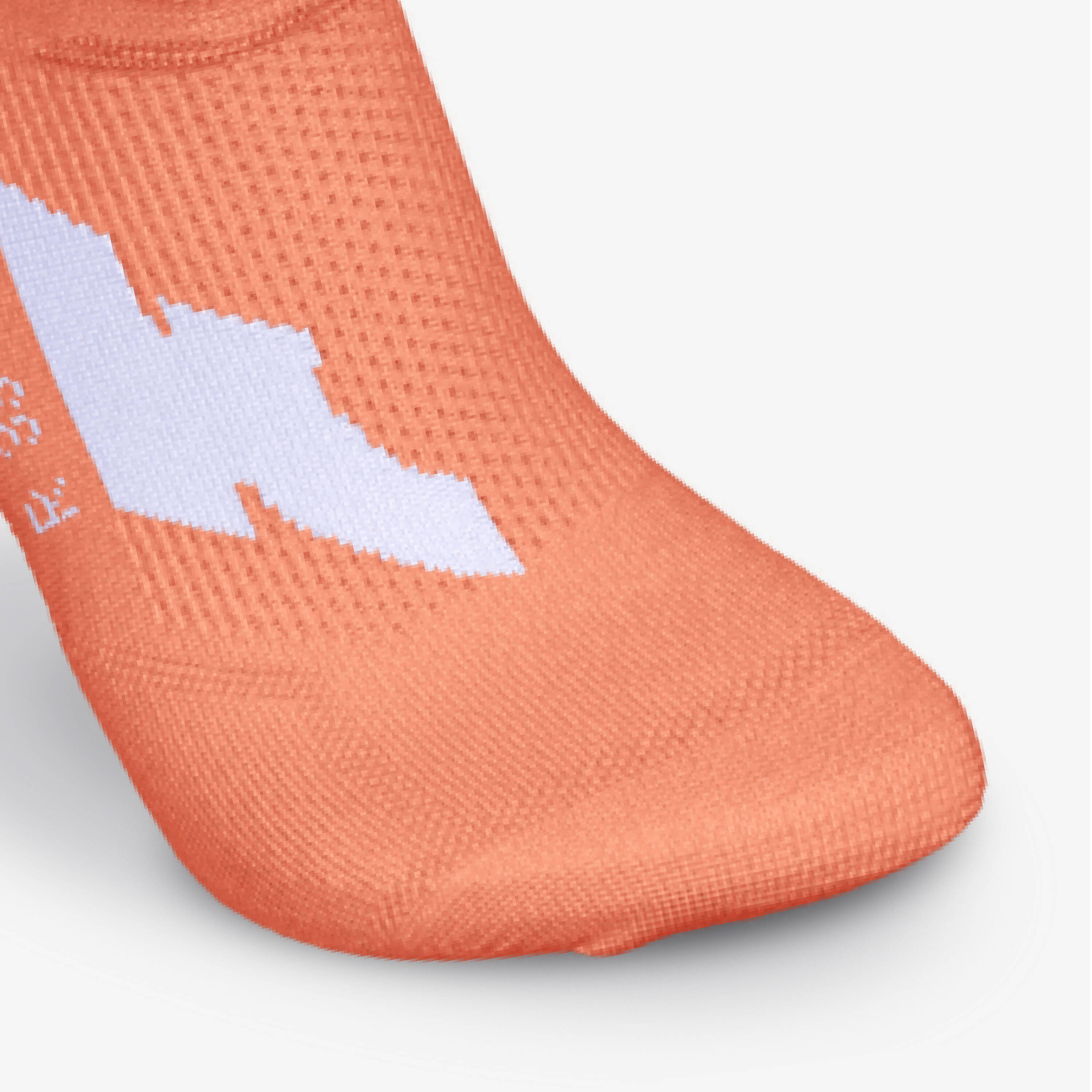 PACK OF 2 PAIRS OF RUN 500 THIN INVISIBLE RUNNING SOCKS - Orange -  4