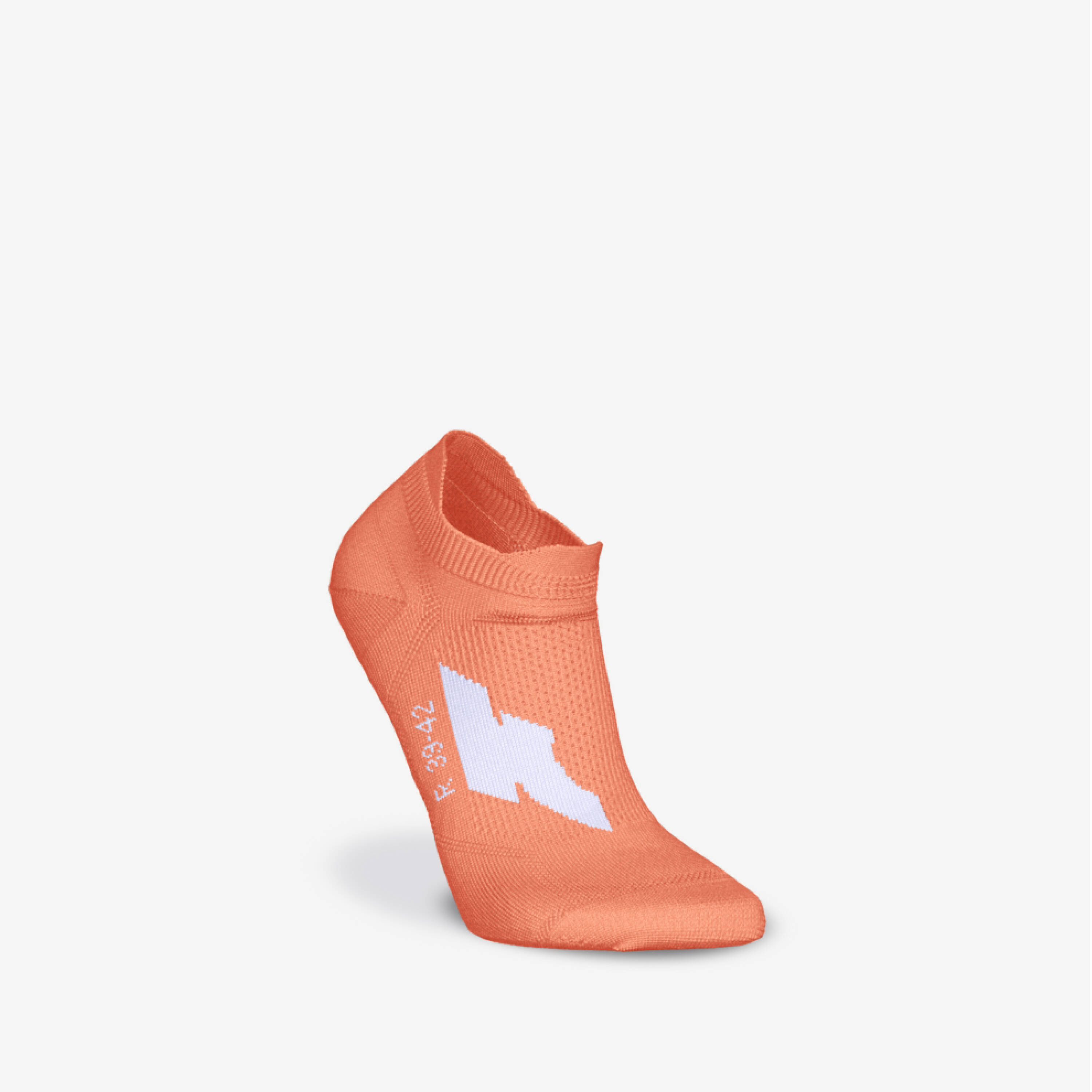 PACK OF 2 PAIRS OF RUN 500 THIN INVISIBLE RUNNING SOCKS - Orange -  2