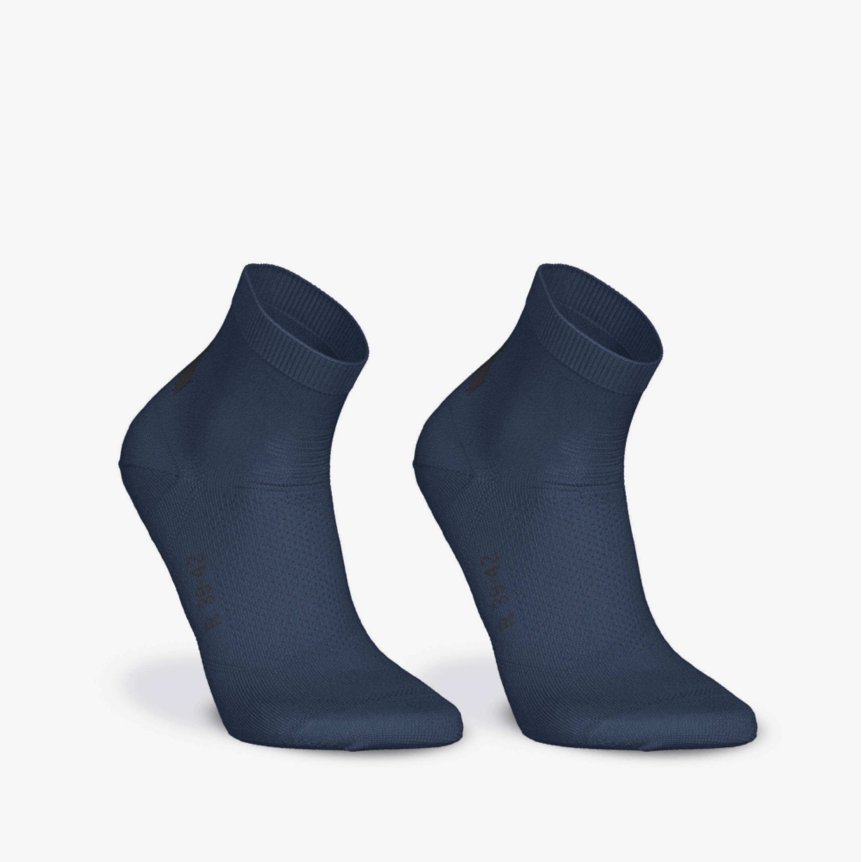 Pack of 2 Seamless Fine Running Socks Run 500 - Abyss Blue -  1