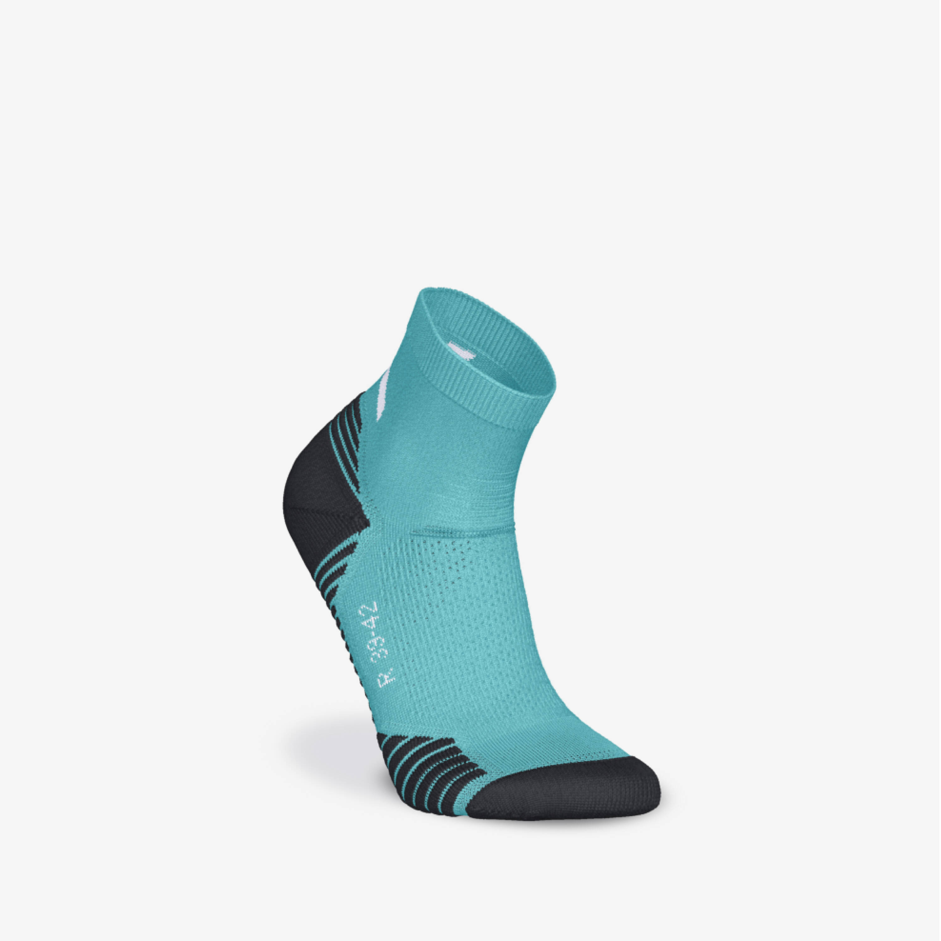 Pack of 2 Pairs of Run 500 Thick Mid Running Socks - Turquoise -  2