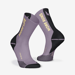 Chaussettes de running run900 epaisses mi-mollet violet