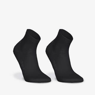 Running Socks Run500 Fine Crew Length - Pack of 2 - Black